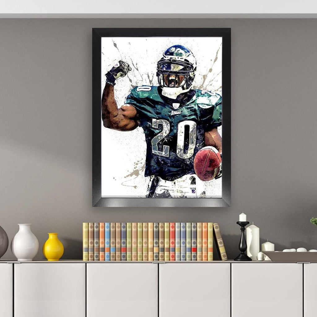 Brian Dawkins Poster, Philadelphia Eagles, Gallery Canvas Wrap or Museum-Quality Poster, Fine Art, Wall Decor for Man Cave, Kids room