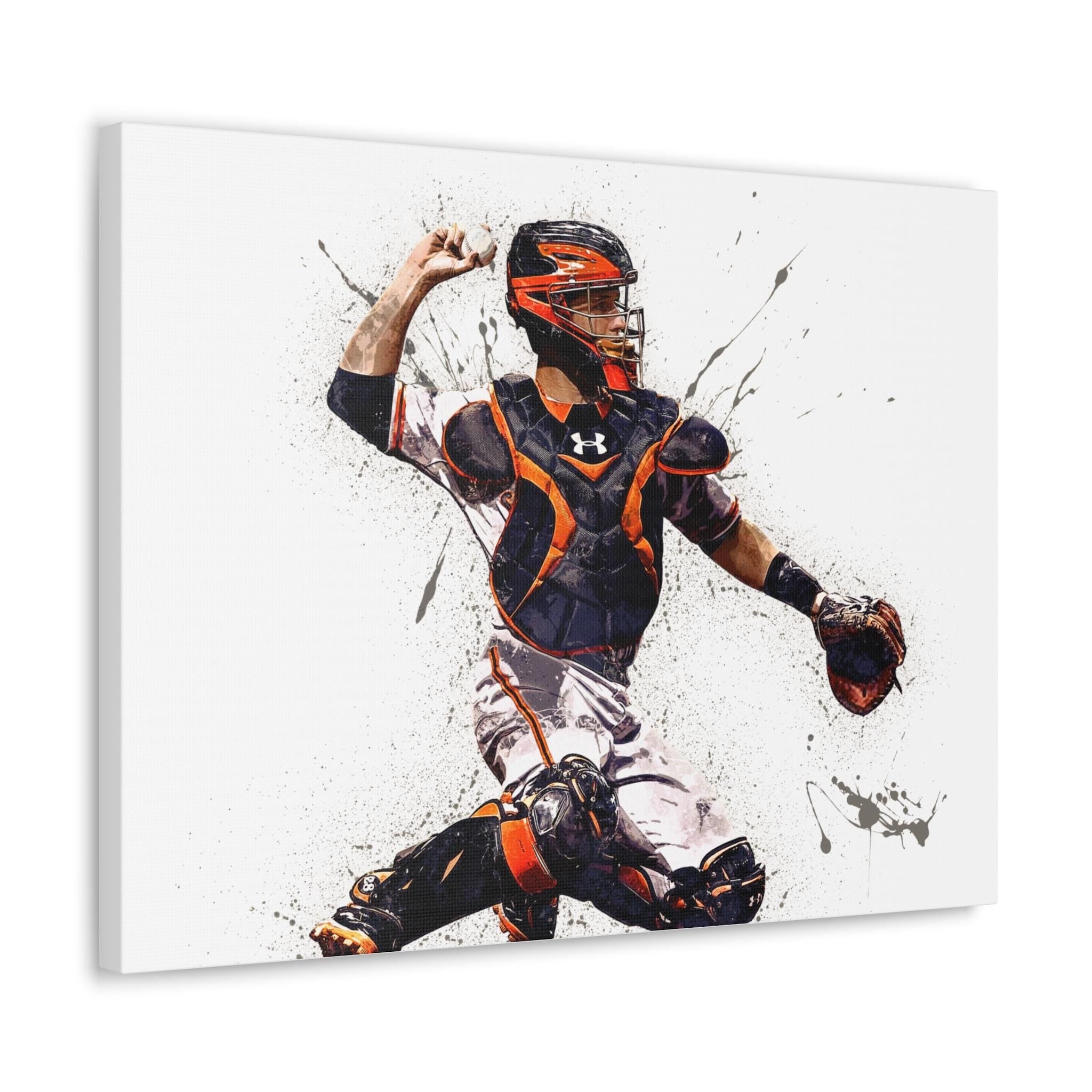 Buster Posey Poster, San Francisco Giants, Gallery Canvas Wrap or Museum-Quality Poster, Fine Art, Man Cave, Kids room, Dorm Room, Kids Room