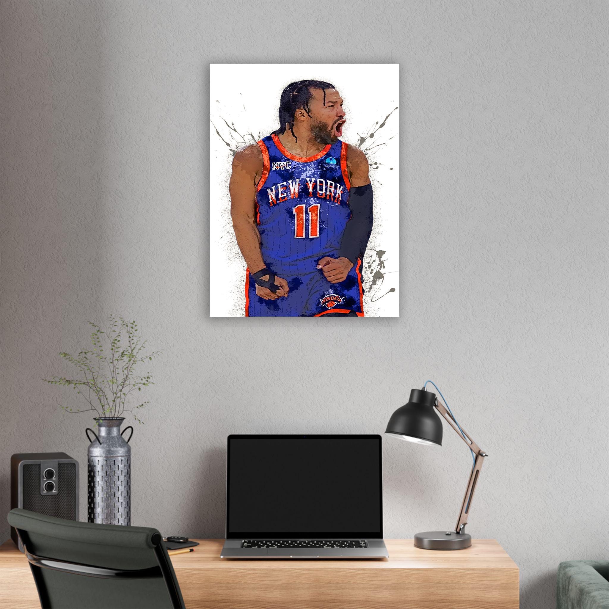 Jalen Brunson Poster, NY Knicks, Gallery Canvas Wrap or Museum-Quality Poster Print, Fine Art, Man Cave, Kids Room, Office, Dorm Room