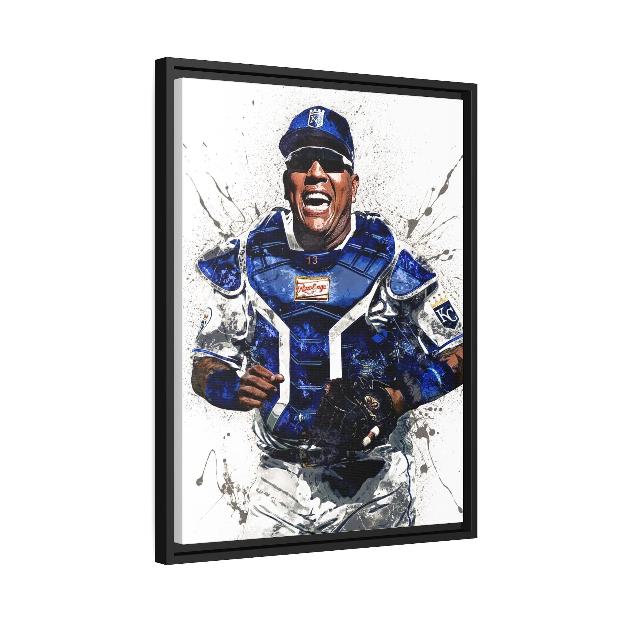 Salvador Perez Poster, Kansas City Royals, Gallery Canvas Wrap or Museum-Quality Poster, Fine Art, Man Cave, Kids room, Dorm Room, Kids Room