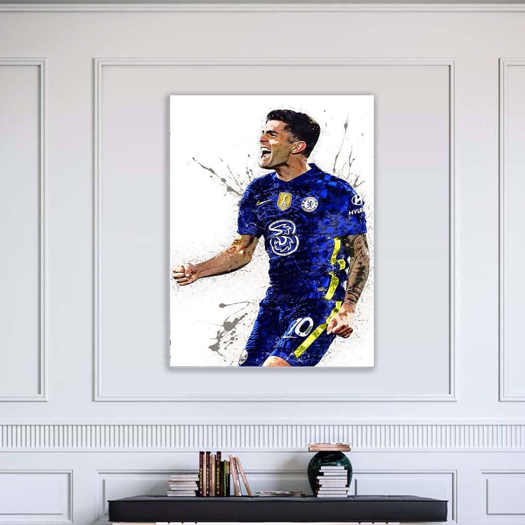 Christian Pulisic Print, Gallery Canvas Wrap or Museum-Quality Poster, Fine Art, Man Cave, Kids room, Dorm Room
