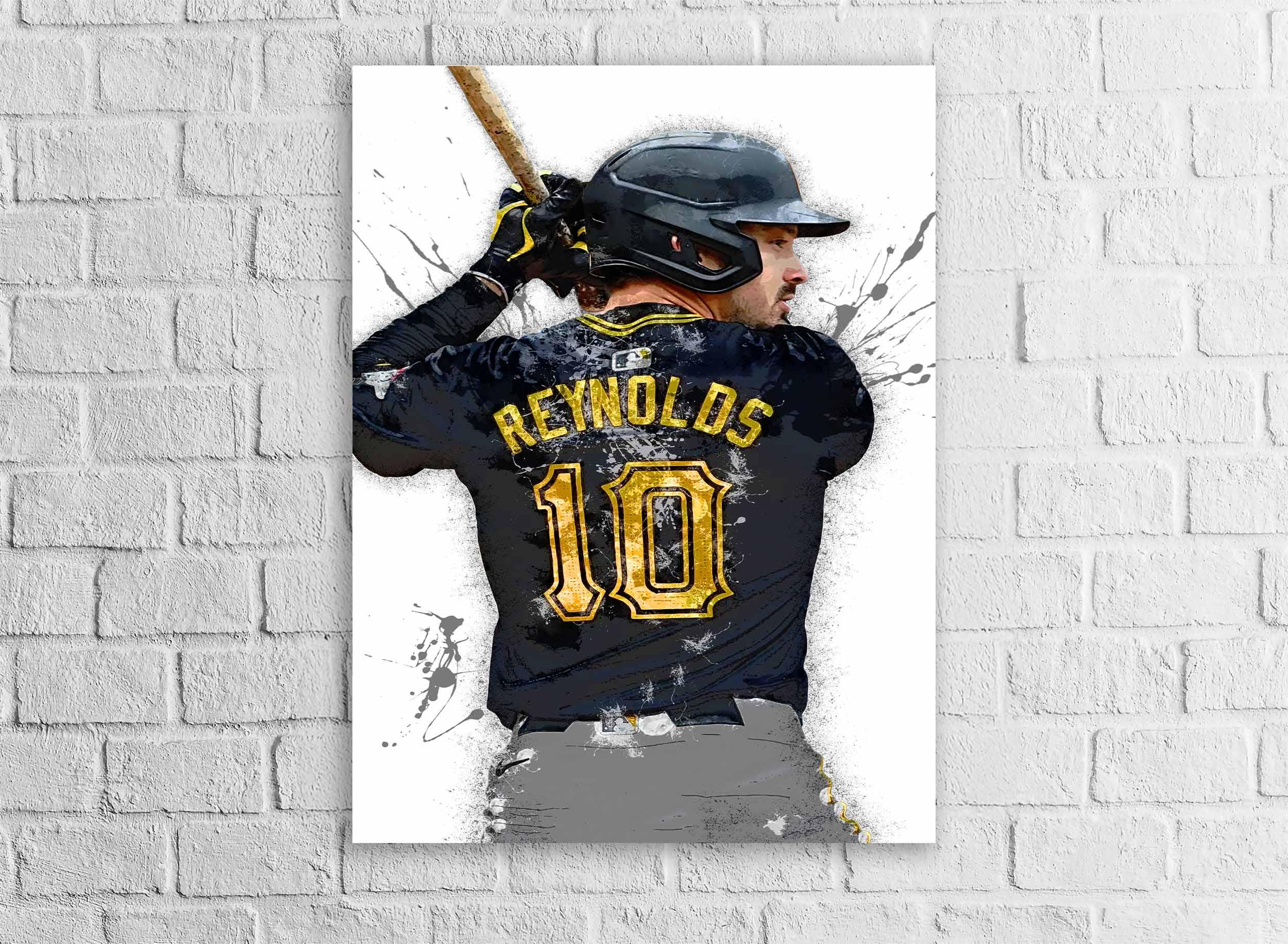 Bryan Reynolds Poster, Pittsburgh Pirates, Gallery Canvas Wrap or Museum-Quality Poster Print, Man Cave, Office, Dorm Room or Kids Room