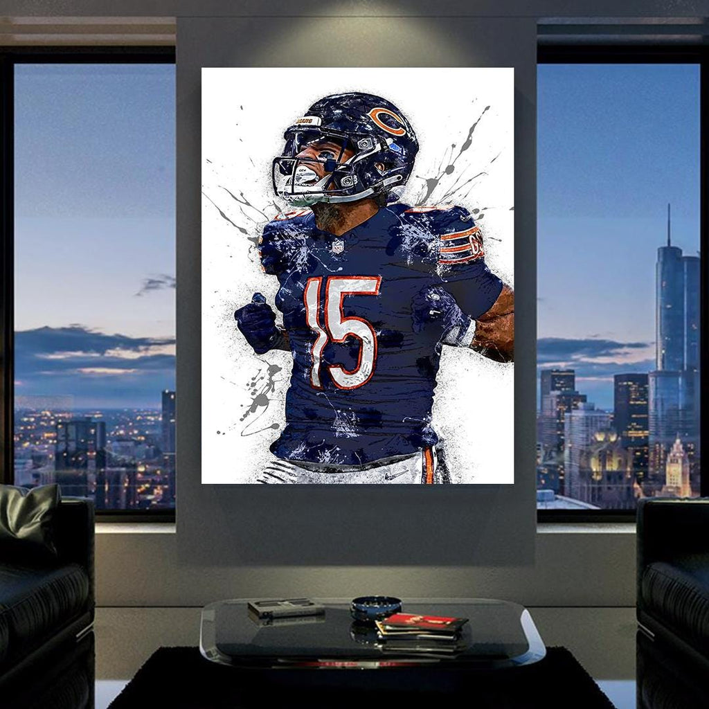 Rome Odunz Poster, Chicago Bears, Gallery Canvas Wrap or Museum-Quality Poster, Fine Art, Wall Decor for Man Cave, Kids room