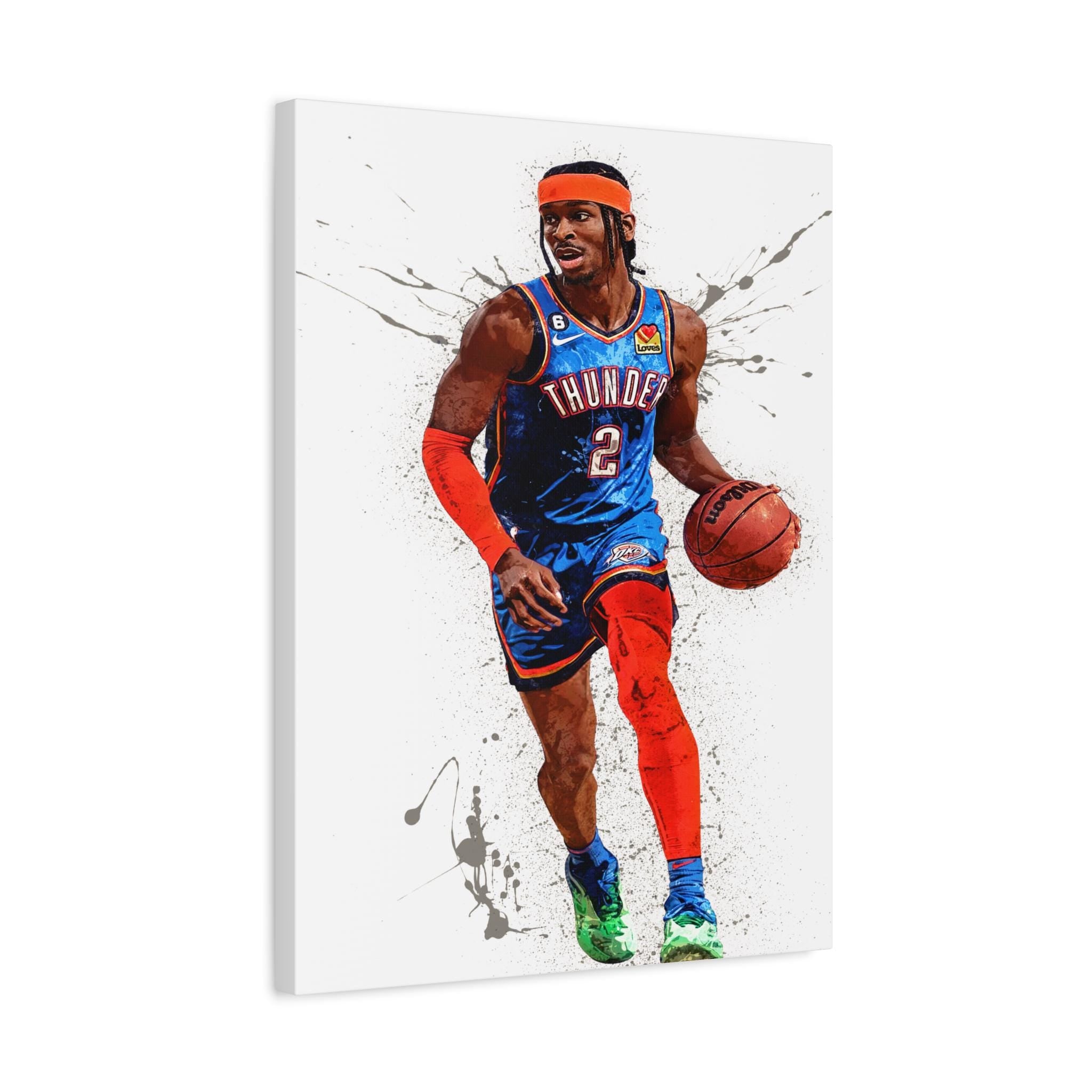 Shai Gilgeous-Alexander Poster, Oklahoma City Thunder, Gallery Canvas Wrap or Museum-Quality Poster, Man Cave, Kids room, Dorm Room
