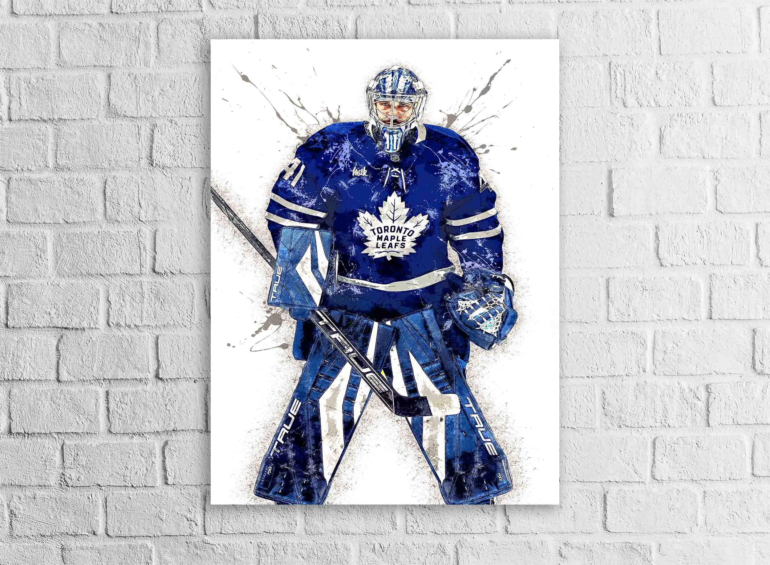 Anthony Stolarz Poster, Toronto Maple Leafs, Gallery Canvas Wrap or Museum-Quality Poster Print, Man Cave, Office or Kids Room