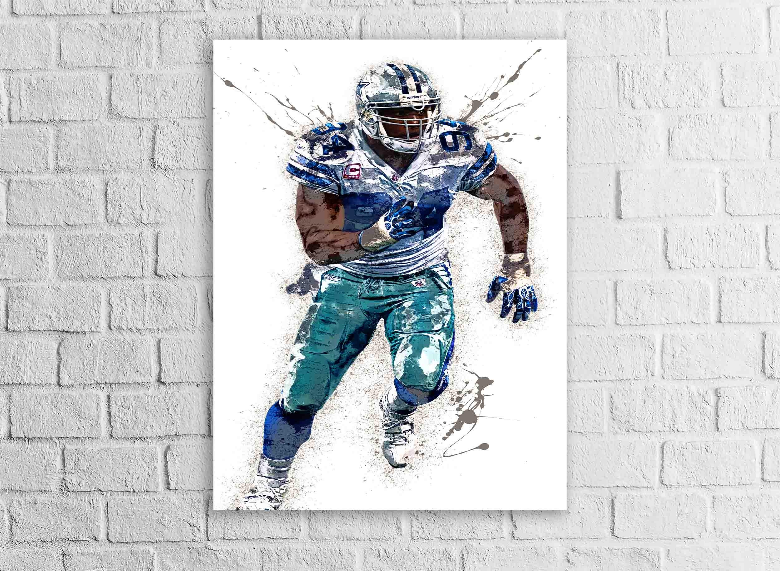 DeMarcus Ware, Dallas Cowboys, Gallery Canvas Wrap or Museum-Quality Poster, Fine Art, Wall Decor for Man Cave, Kids room, Dorm Room
