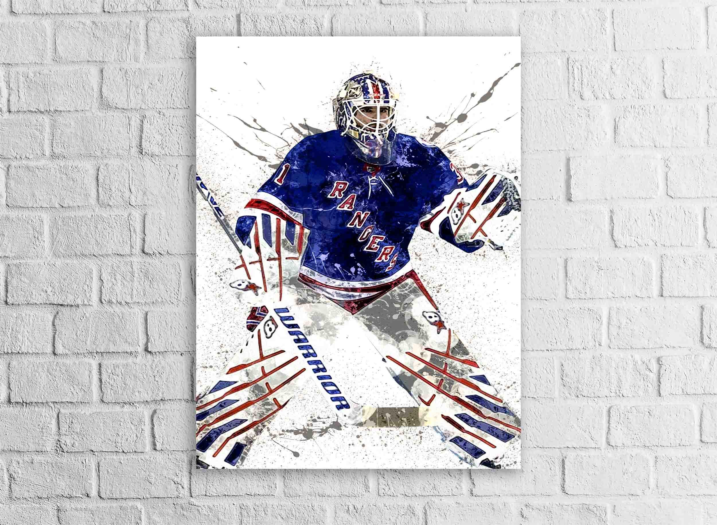 Igor Shesterkin Poster, New York Rangers, Gallery Canvas Wrap or Museum-Quality Poster, Man Cave, Kids room, Office