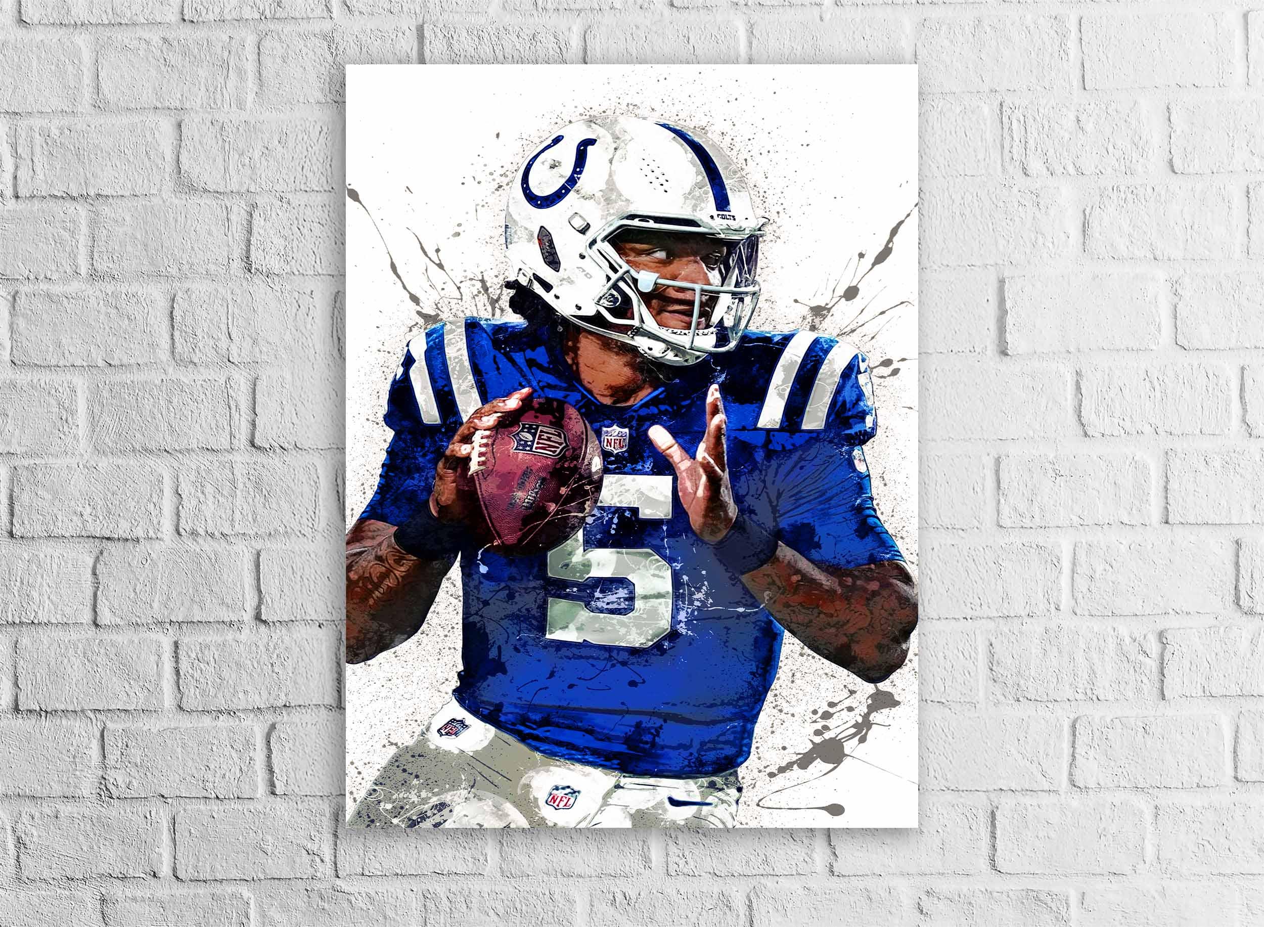 Anthony Richardson Poster, Indianapolis Colts, Gallery Canvas Wrap or Museum-Quality Poster, Fine Art, Man Cave, Kids room