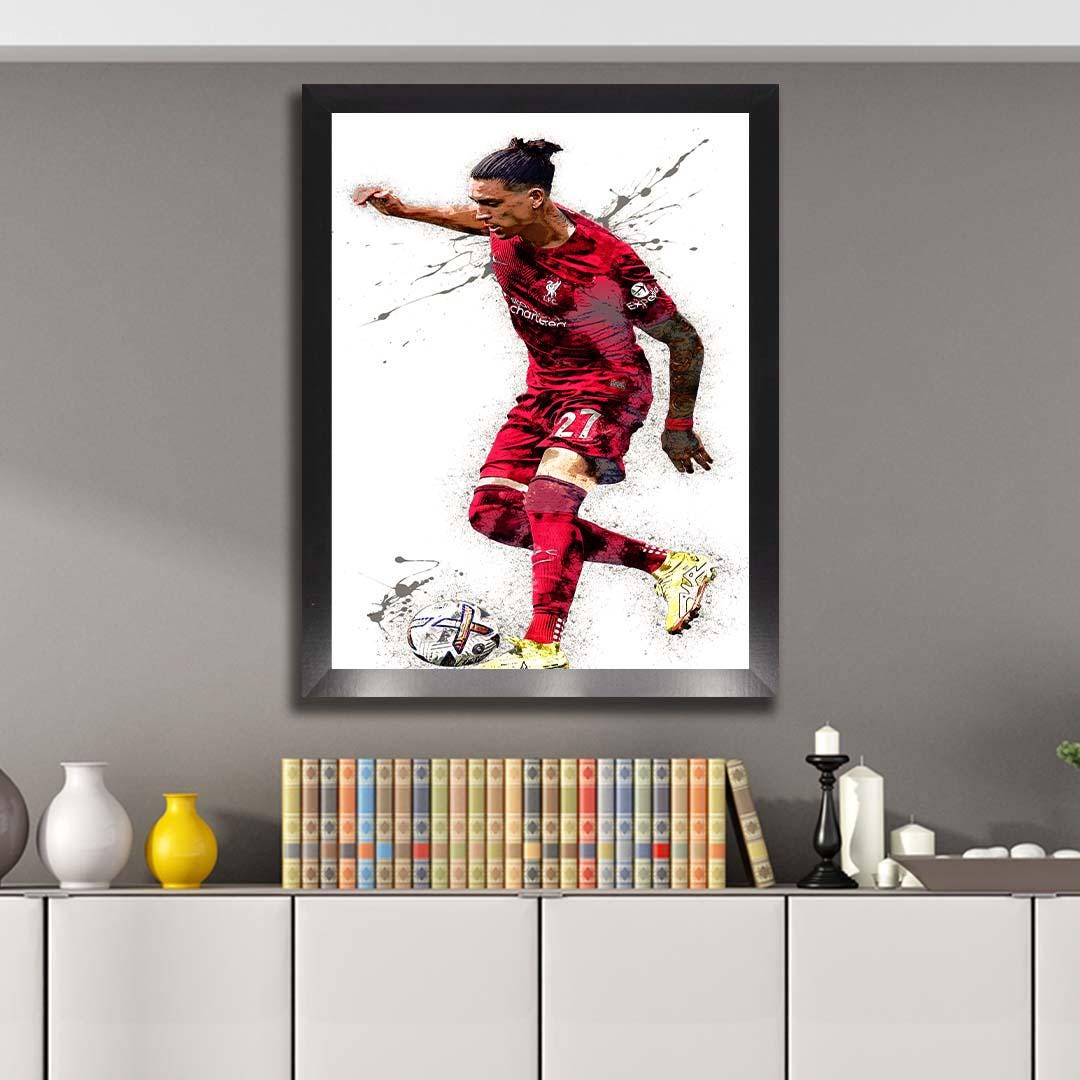 Darwin Nunez Poster, Gallery Canvas Wrap: Man Cave Wall Art, Sports Decor