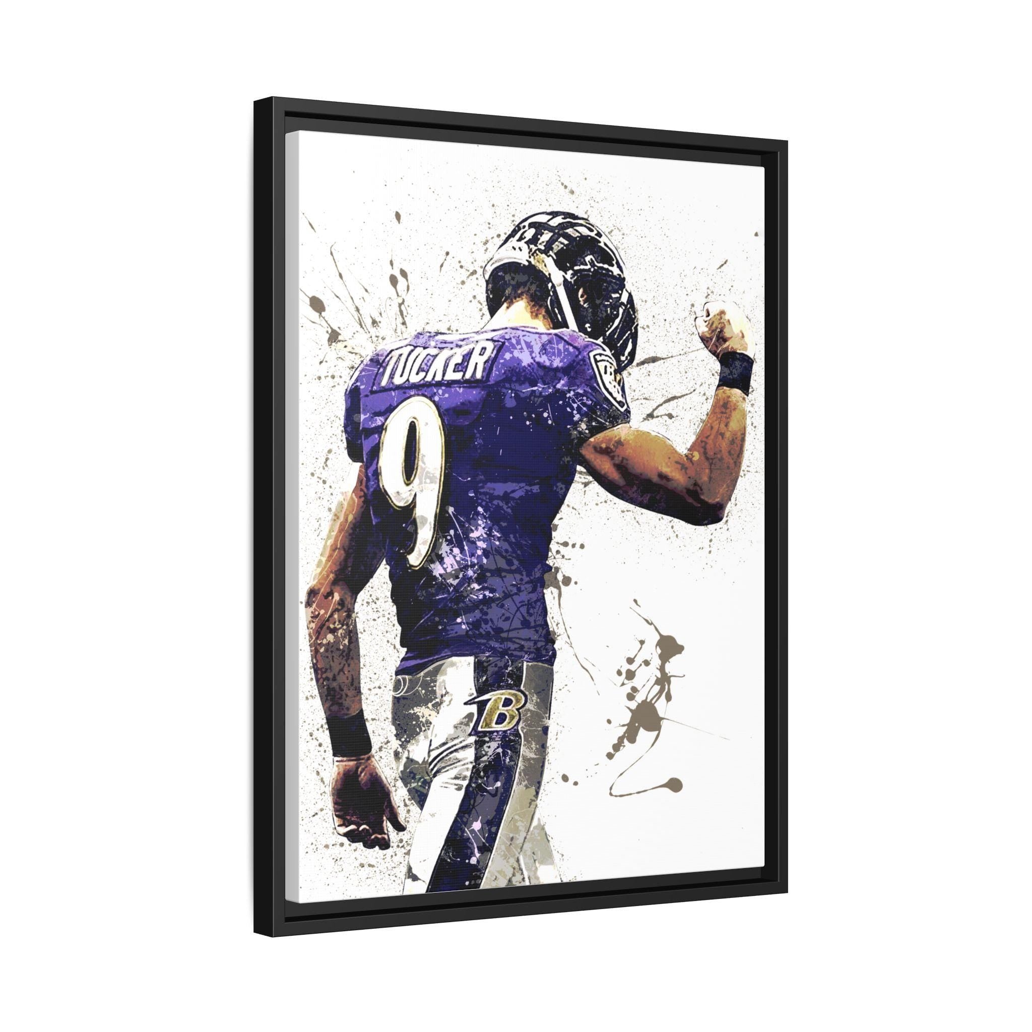 Justin Tucker Poster, Baltimore Ravens, Gallery Canvas Wrap or Museum-Quality Poster, Fine Art, Wall Decor for Man Cave, Kids room
