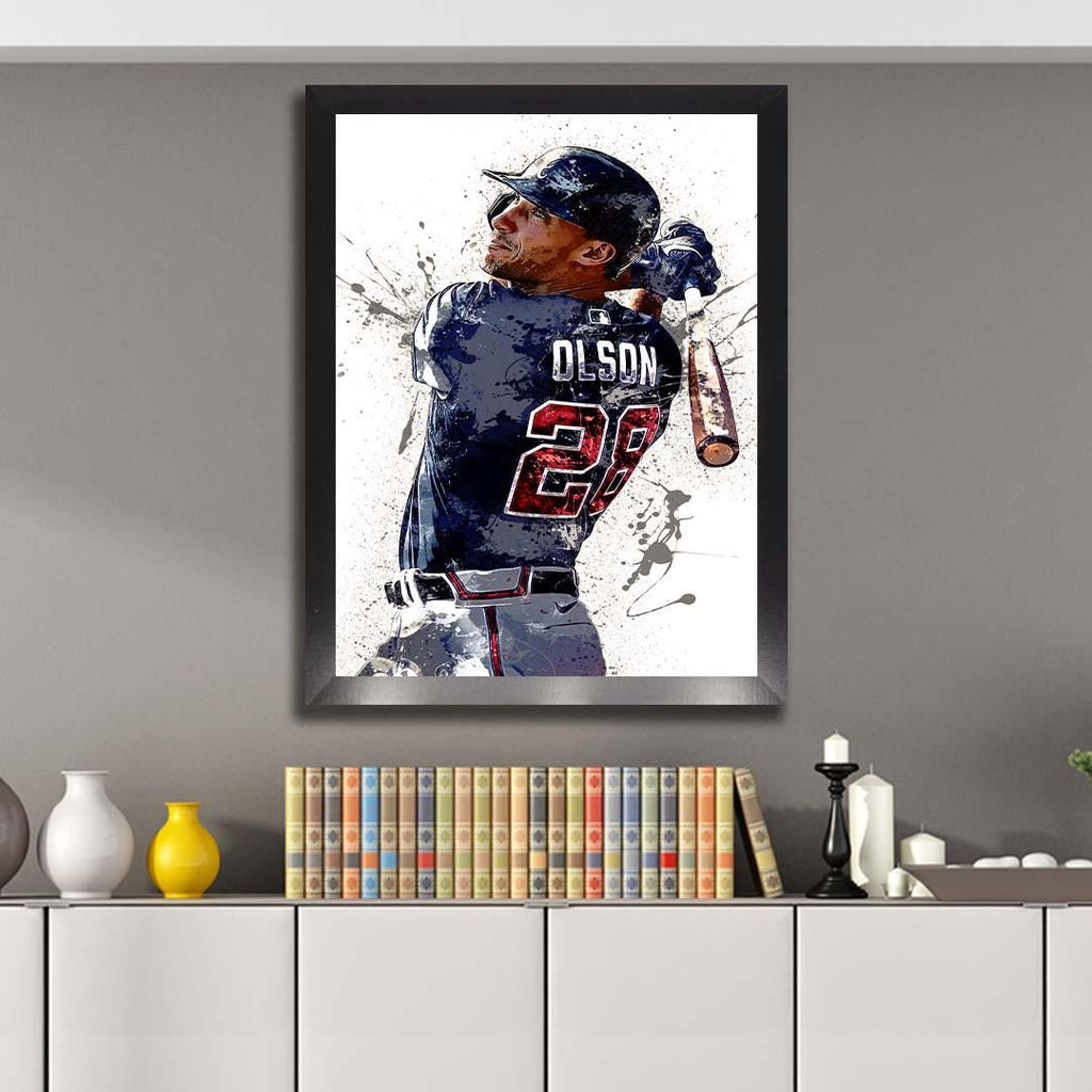 Matt Olson Poster, Atlanta Braves, Gallery Canvas Wrap, Fine Art, Wall Decor for Man Cave, Kids room, Dorm Room