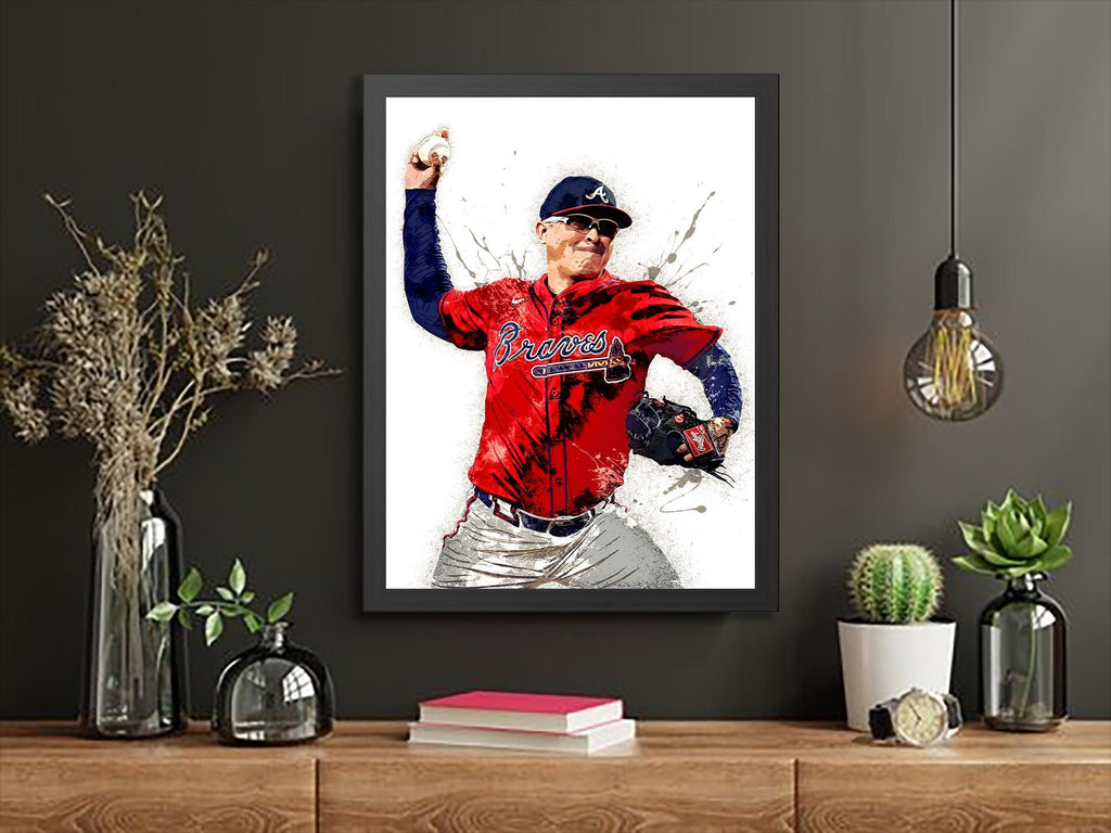 Jesse Chavez, Atlanta Braves, Canvas Wrap or Museum-Quality Poster, Fine Art, Wall Decor for Man Cave, Kids room, Dorm Room