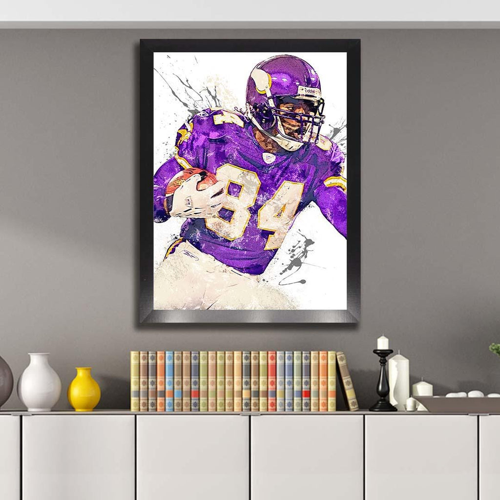 Randy Moss Poster, Minnesota Vikings, Canvas Wrap or Museum-Quality Poster, Fine Art, Wall Decor, Man Cave, Kids room