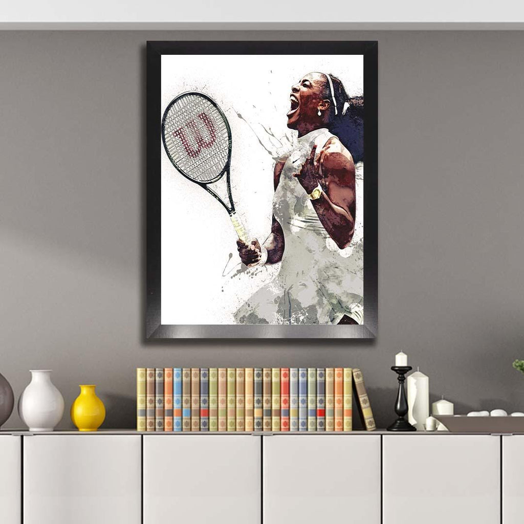 Serena Williams Poster, Gallery Canvas Wrap or Museum-Quality Poster Print, Fine Art Quality, Man Cave, Office, Dorm Room, Kids room
