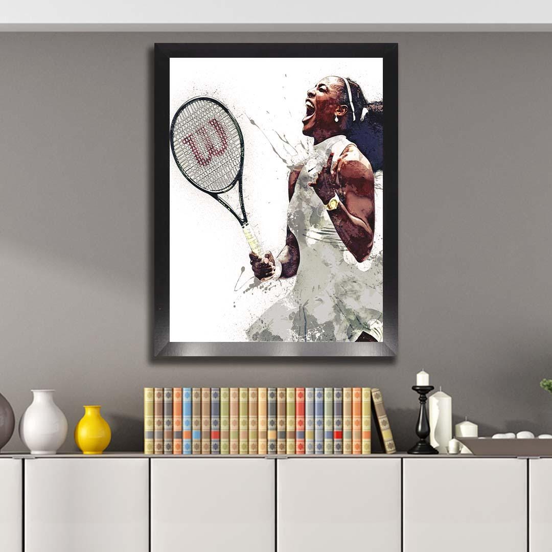 Serena Williams Poster, Gallery Canvas Wrap or Museum-Quality Poster Print, Fine Art Quality, Man Cave, Office, Dorm Room, Kids room