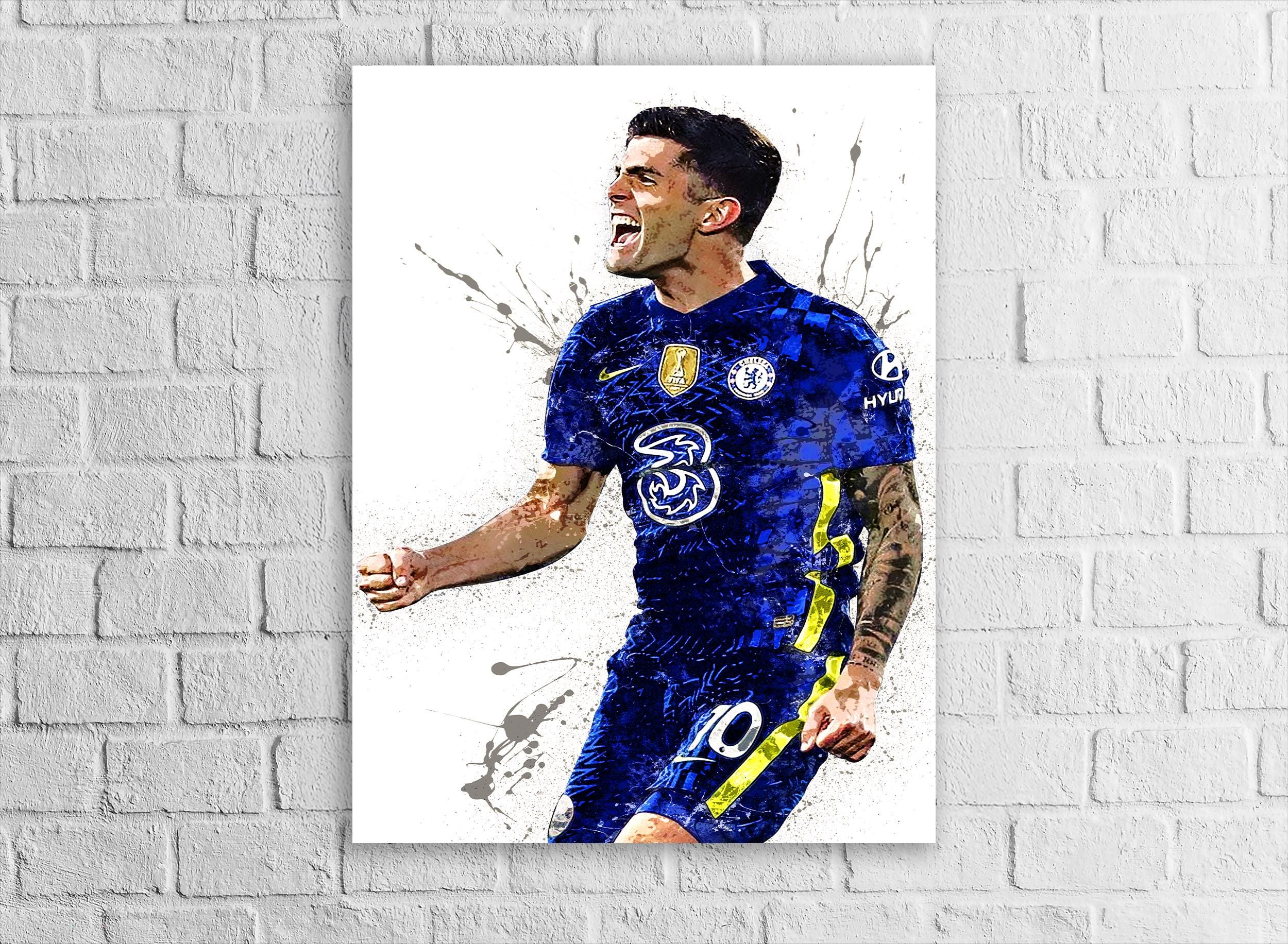 Christian Pulisic Print, Gallery Canvas Wrap or Museum-Quality Poster, Fine Art, Man Cave, Kids room, Dorm Room