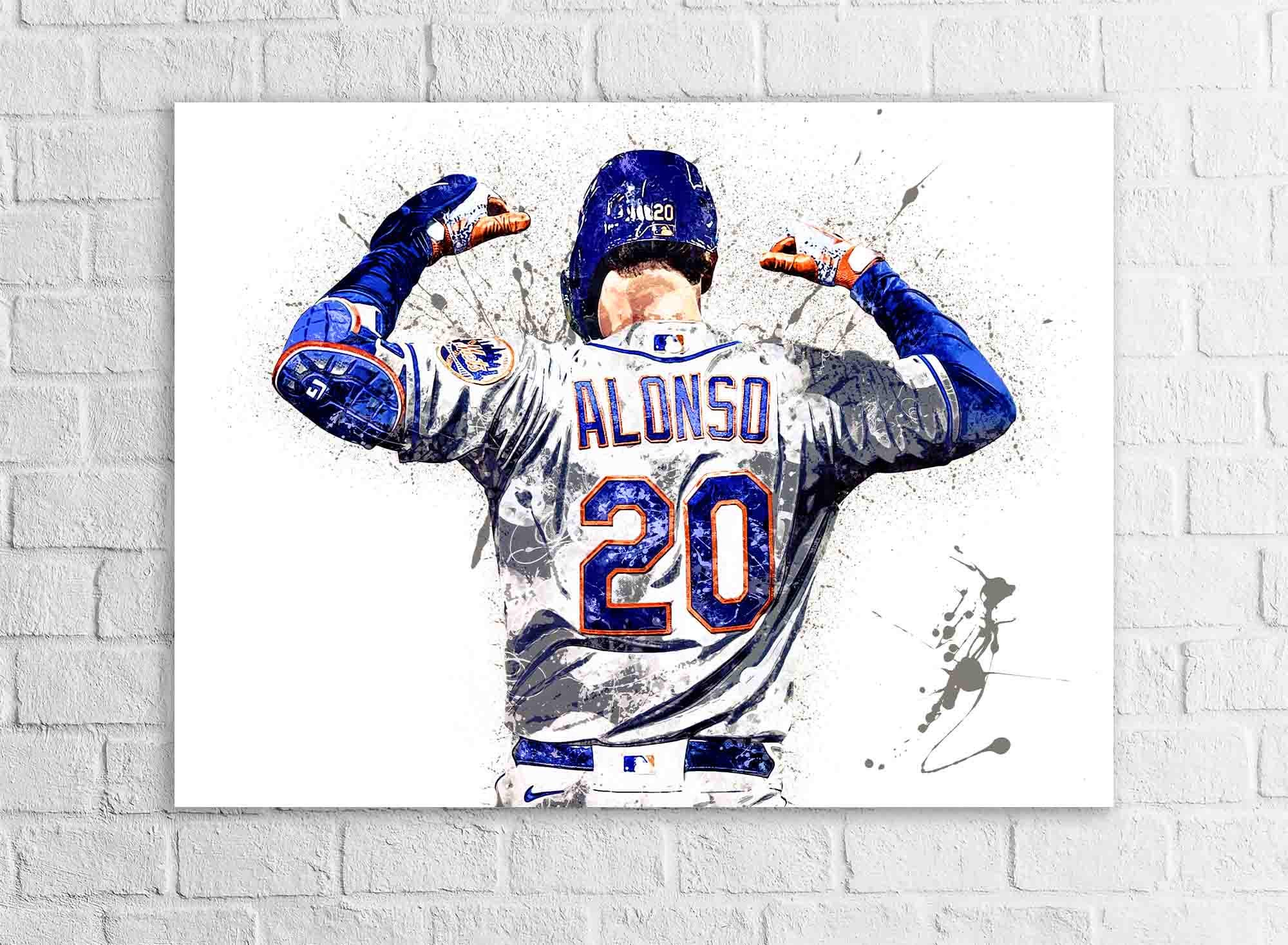 Pete Alonso Poster, NY Mets, Gallery Canvas Wrap or Museum-Quality Poster Print, Fine Art, Wall Decor for Man Cave, Office or Dorm Room