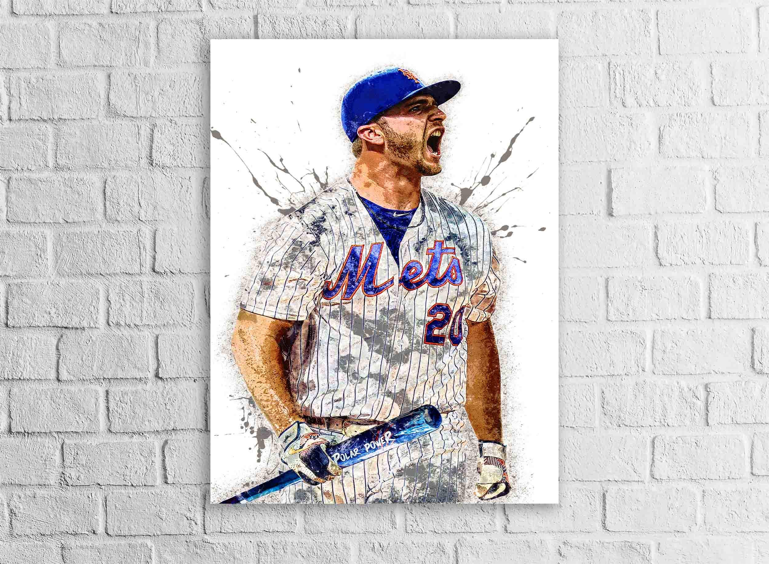 Pete Alonso, NY Mets, Gallery Canvas Wrap or Museum-Quality Poster Print, Fine Art, Wall Decor for Man Cave, Office or Dorm Room