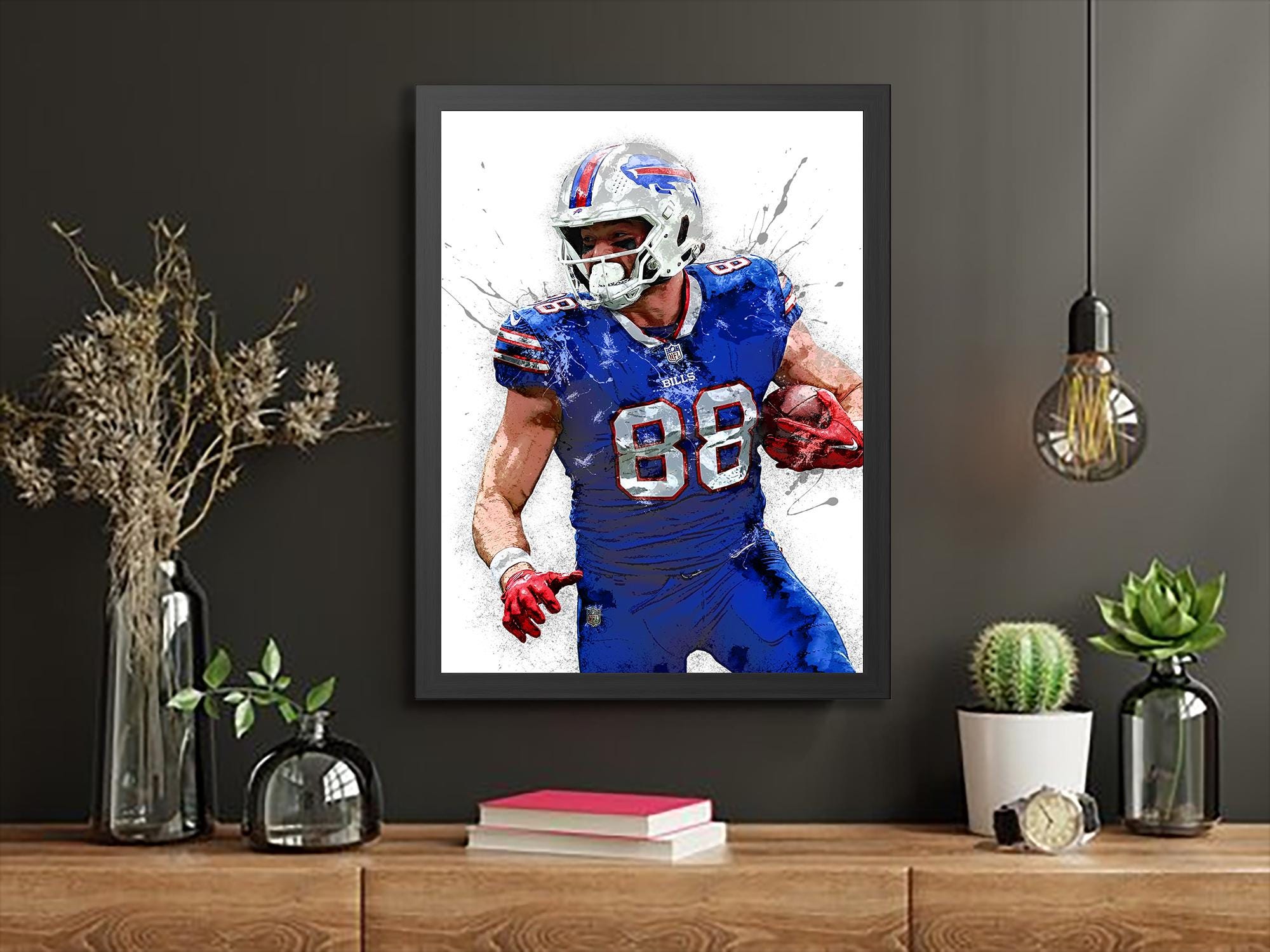 Dawson Knox Buffalo Bills Poster: Gallery Canvas Wrap, Man Cave Decor