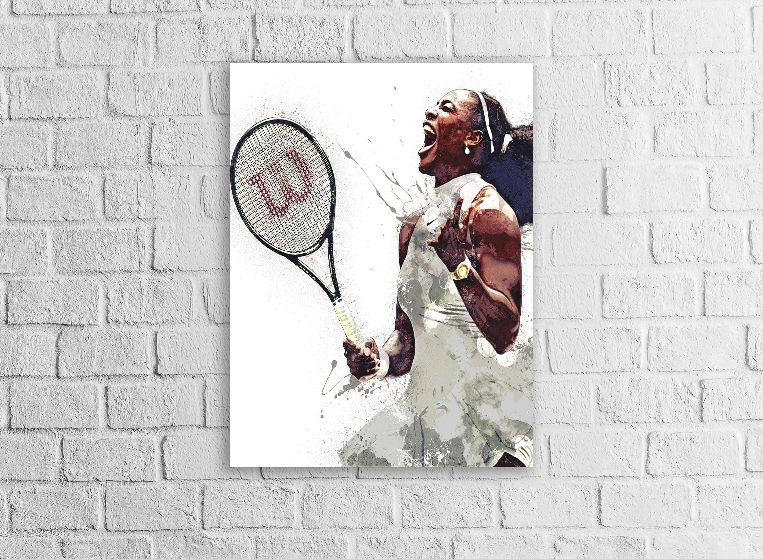 Serena Williams Poster, Gallery Canvas Wrap or Museum-Quality Poster Print, Fine Art Quality, Man Cave, Office, Dorm Room, Kids room