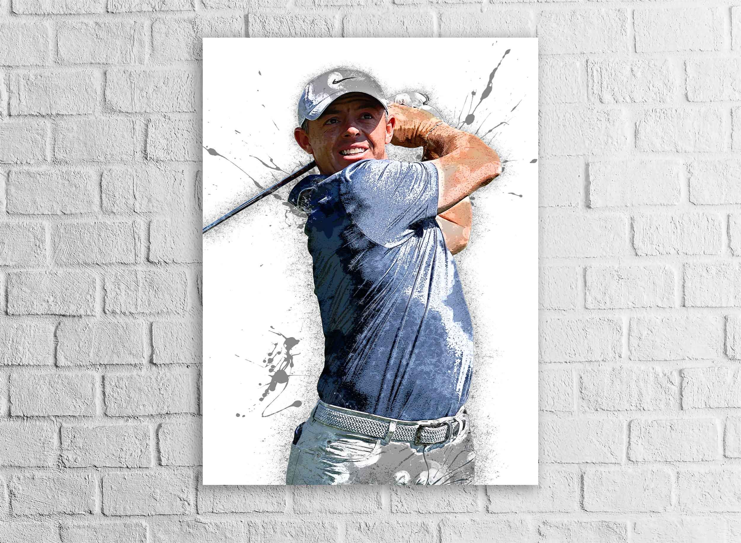 Rory McIlroy Poster, Masters, Gallery Canvas Wrap or Museum-Quality Poster, Wall Decor, Man Cave, Kids room, Office