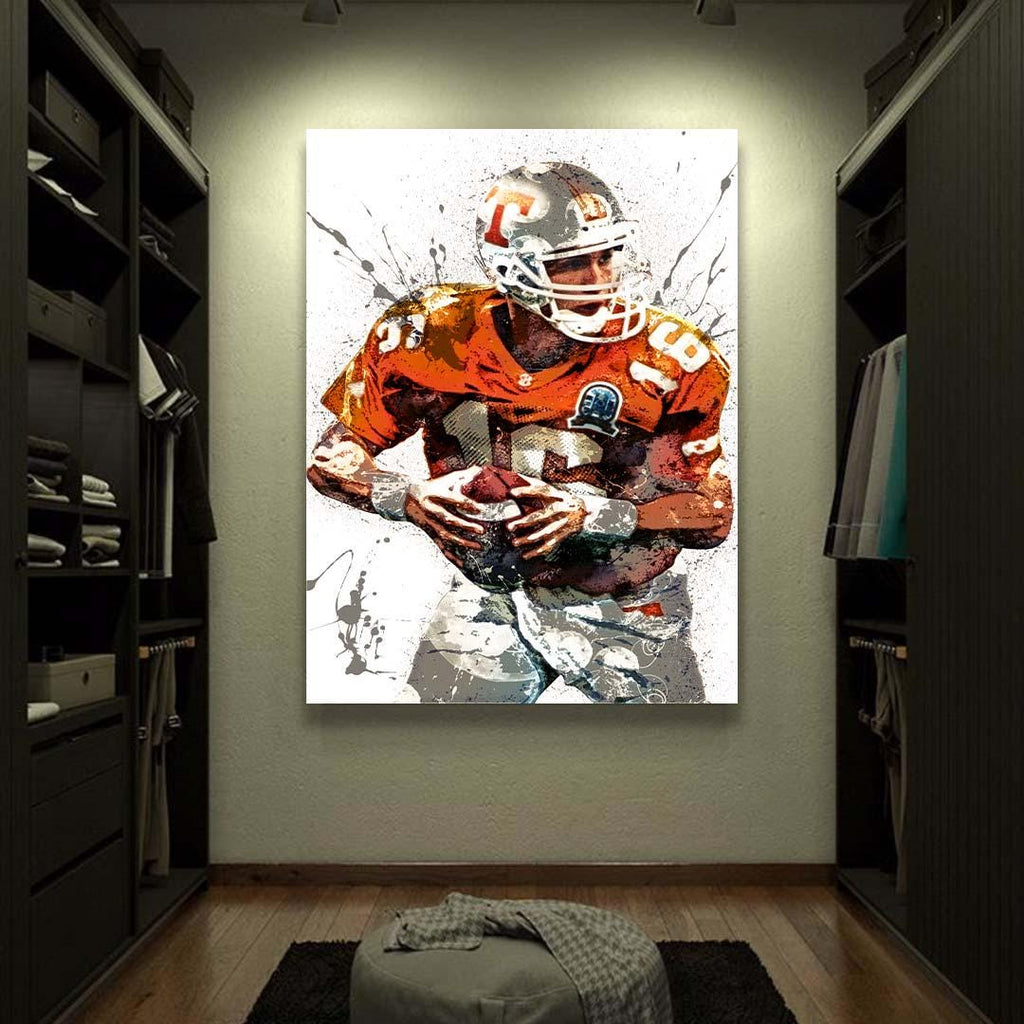Peyton Manning Poster, Tennessee, Gallery Canvas Wrap or Museum-Quality Poster, Fine Art, Man Cave, Kids room