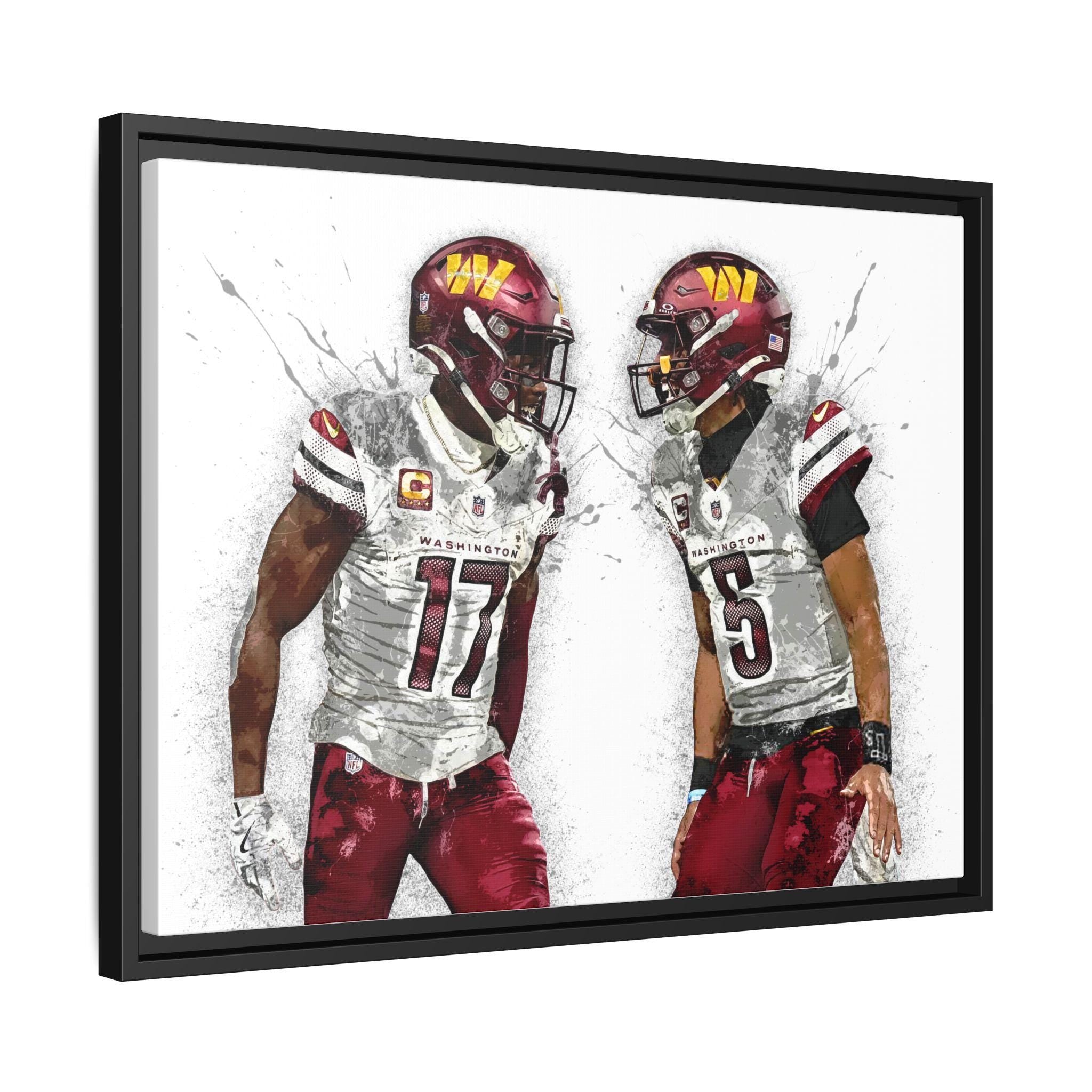 Jayden Daniels, Terry McLaurin, Washington Commanders, Gallery Canvas Wrap or Premium Poster, Fine Art, Man Cave, Kids room, Office