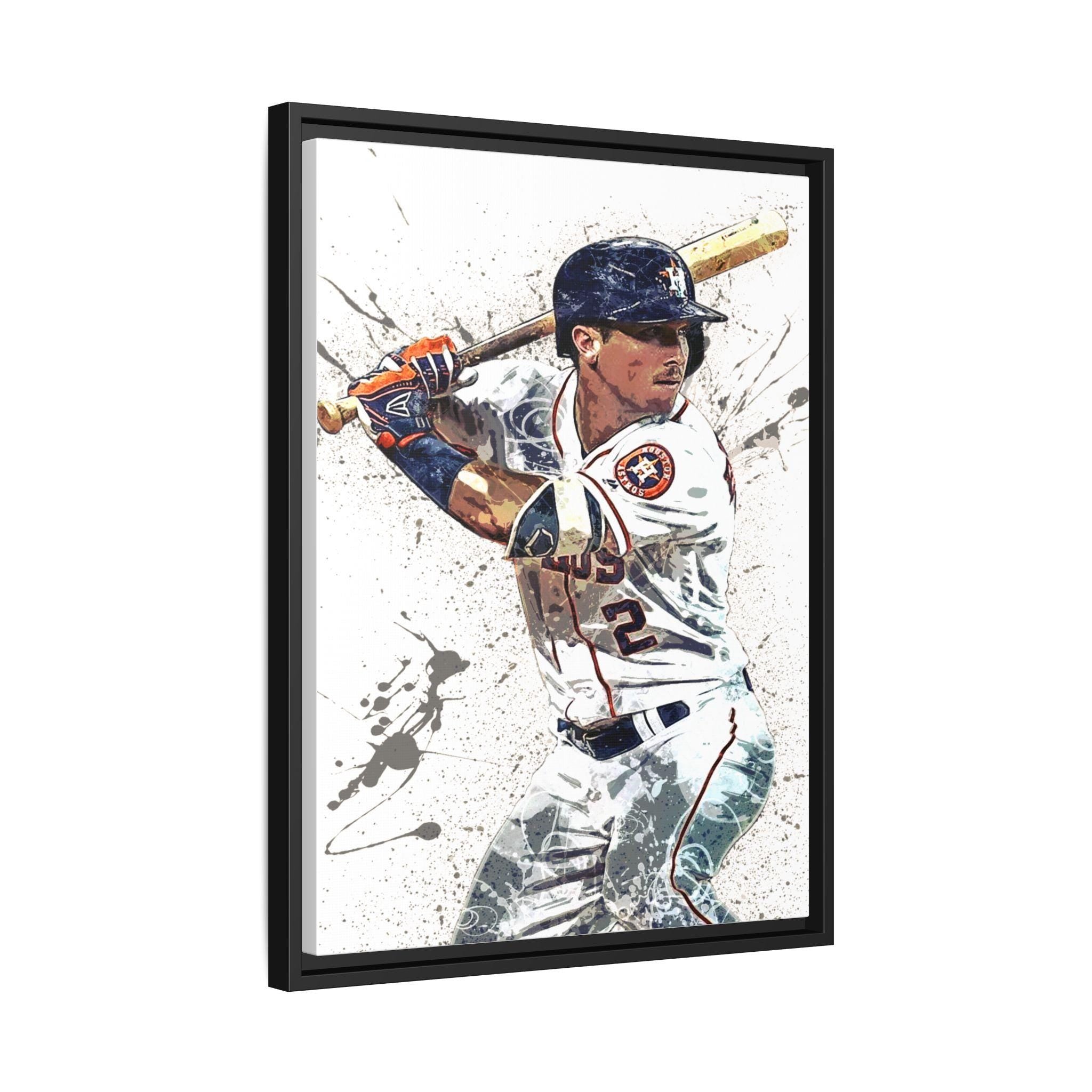 Alex Bregman Poster, Houston Astros, Gallery Canvas Wrap or Museum-Quality Poster Print, Fine Art, Man Cave, Office or Kids Room