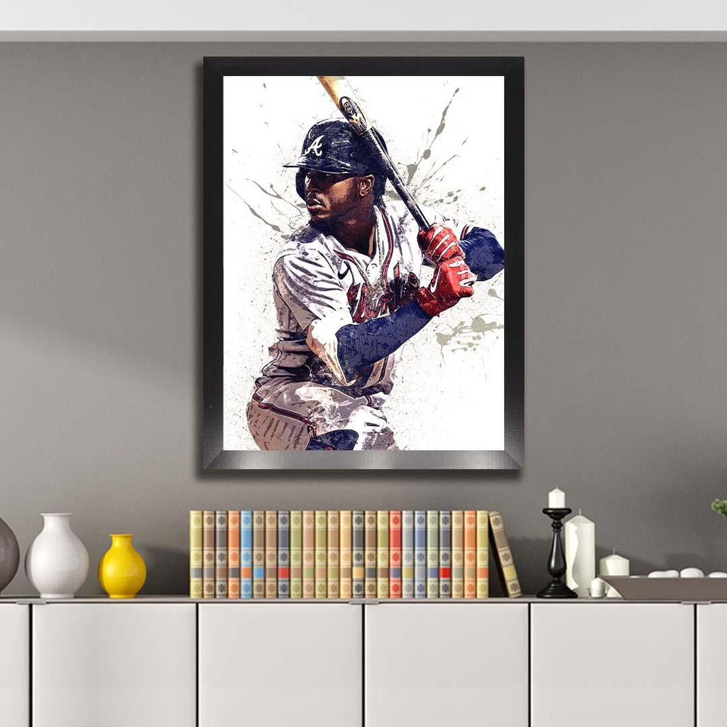 Ozzie Albies Poster, Atlanta Braves, Gallery Canvas Wrap, Fine Art, Wall Decor for Man Cave, Kids room, Dorm Room