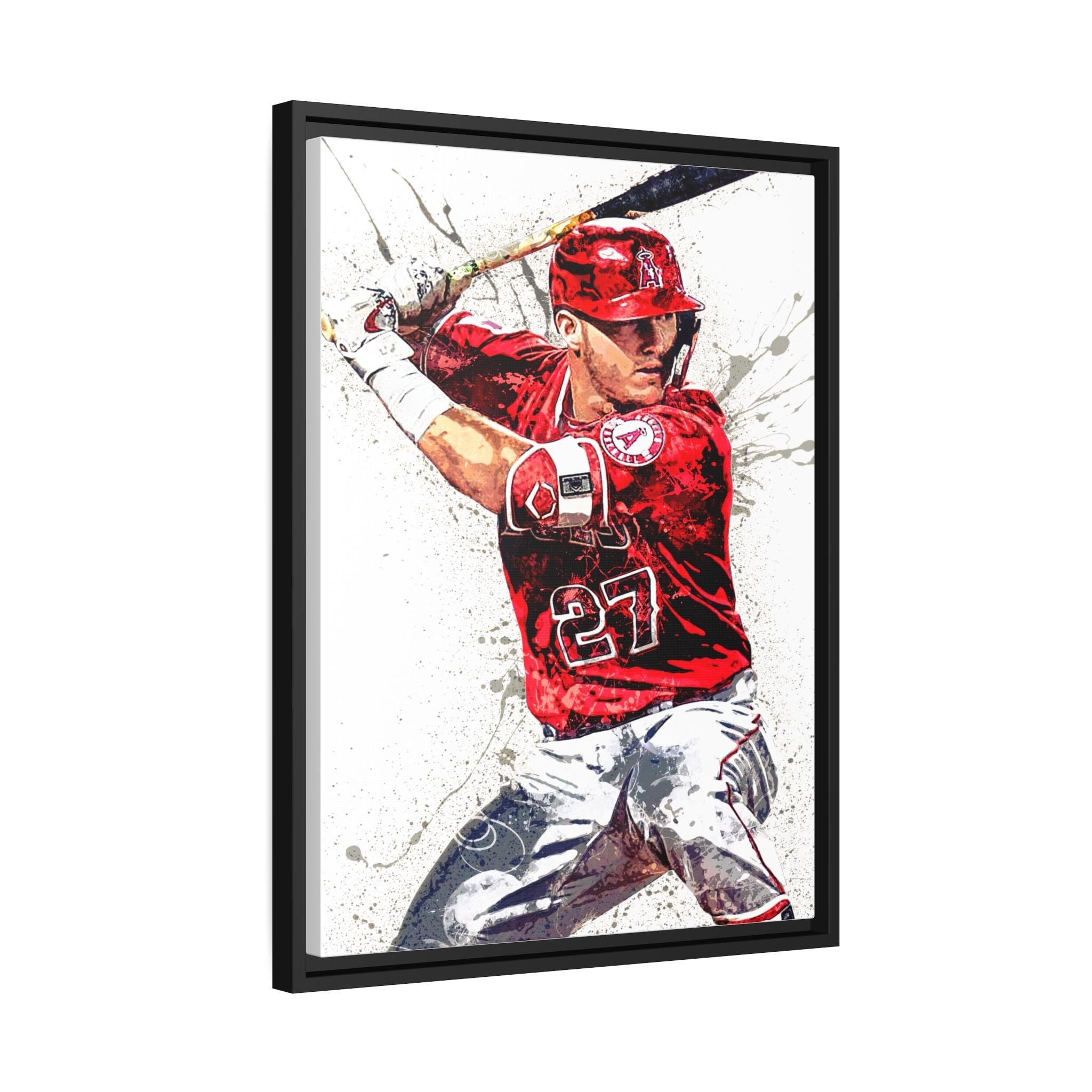Mike Trout Poster, Los Angeles Angels, Gallery Canvas Wrap or Museum-Quality Poster Print, Fine Art Quality, Man Cave, Office or Dorm Room