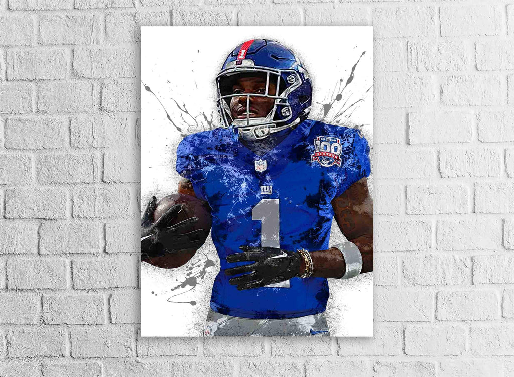 Malik Nabers Poster, New York Giants, Gallery Canvas Wrap or Museum-Quality Poster, Fine Art, Wall Decor for Man Cave, Kids room