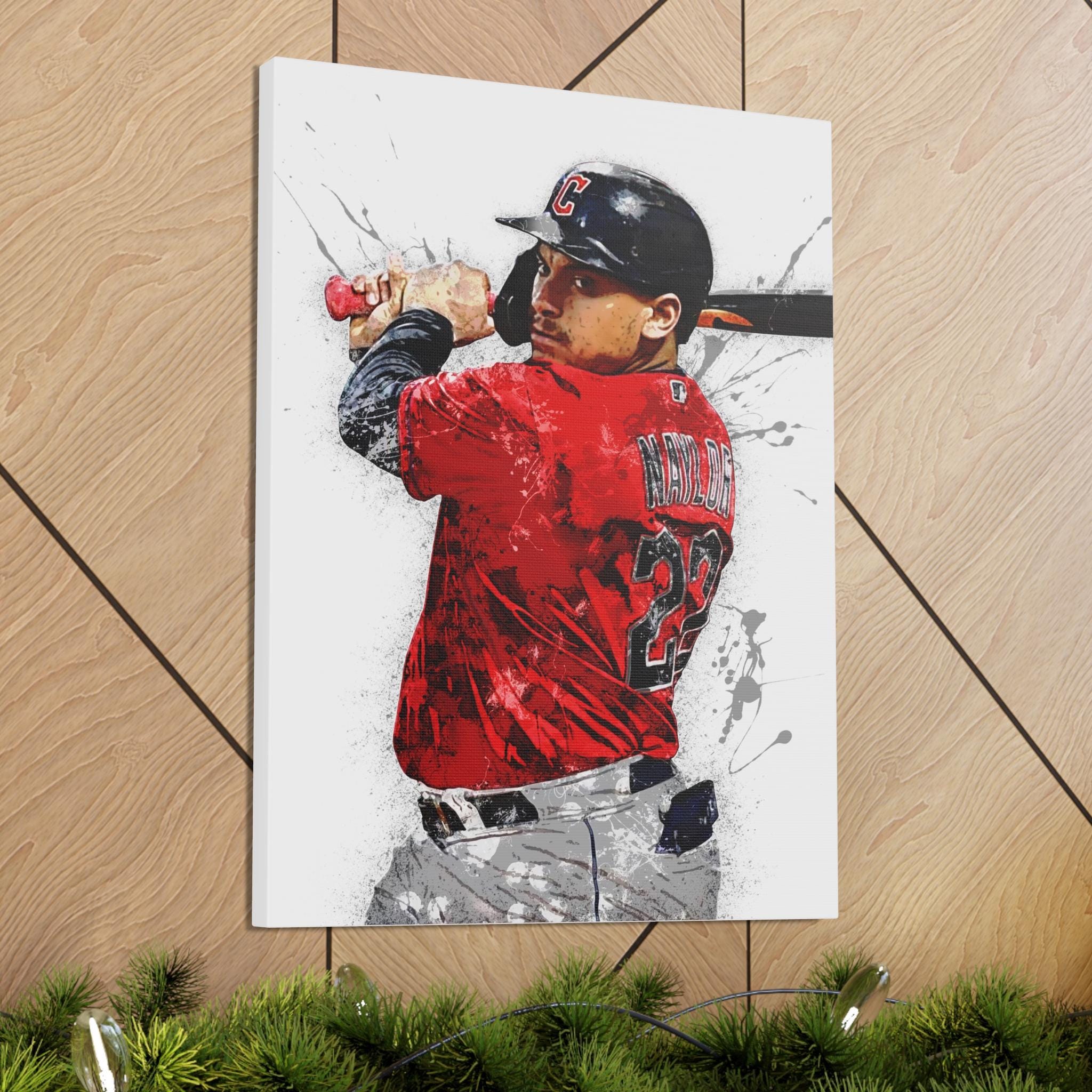 Josh Naylor Poster, Cleveland Guardians, Canvas Wrap or Museum-Quality Poster, Fine Art, Wall Decor for Man Cave, Kids room, Dorm Room
