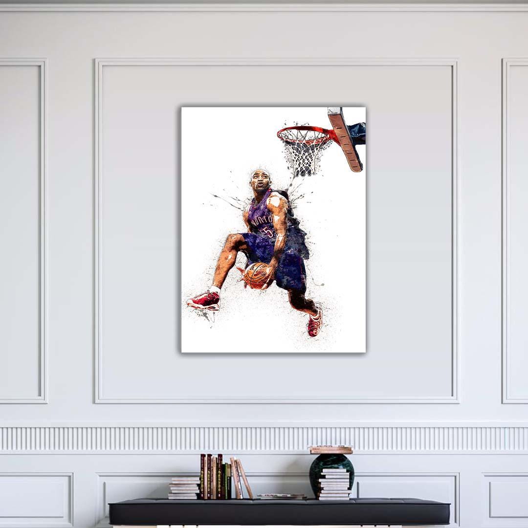 Vince Carter Dunk Poster, Toronto Raptors, Gallery Canvas Wrap or Museum-Quality Poster, Fine Art, Man Cave, Kids room, Dorm Room