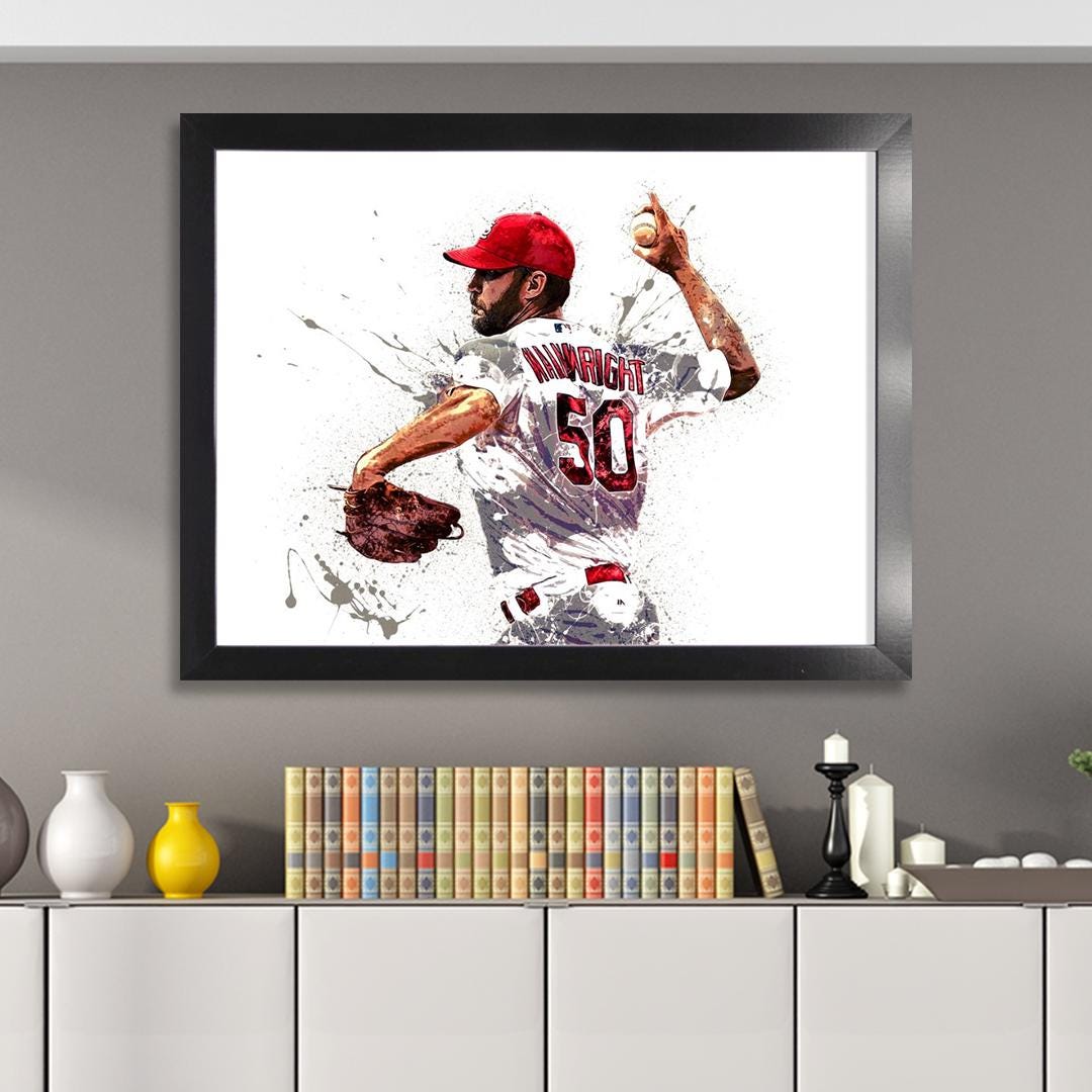 Adam Wainwright Poster, St. Louis Cardinals, Gallery Canvas Wrap or Museum-Quality Poster, Man Cave, Kids room, Dorm Room, Kids Room