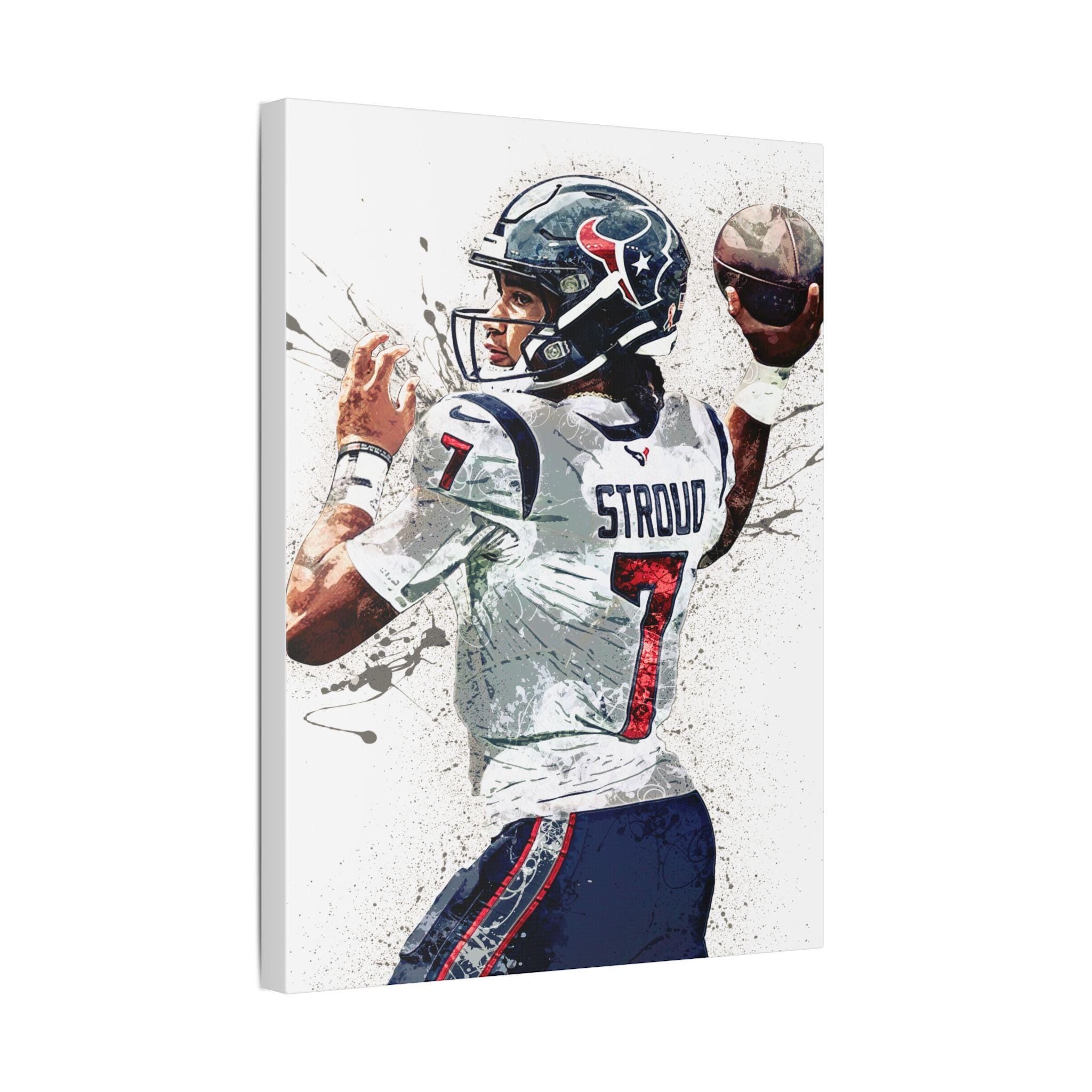 CJ Stroud Poster, Houston Texans, Gallery Canvas Wrap or Museum-Quality Poster, Man Cave, Kids room, Dorm Room, Office