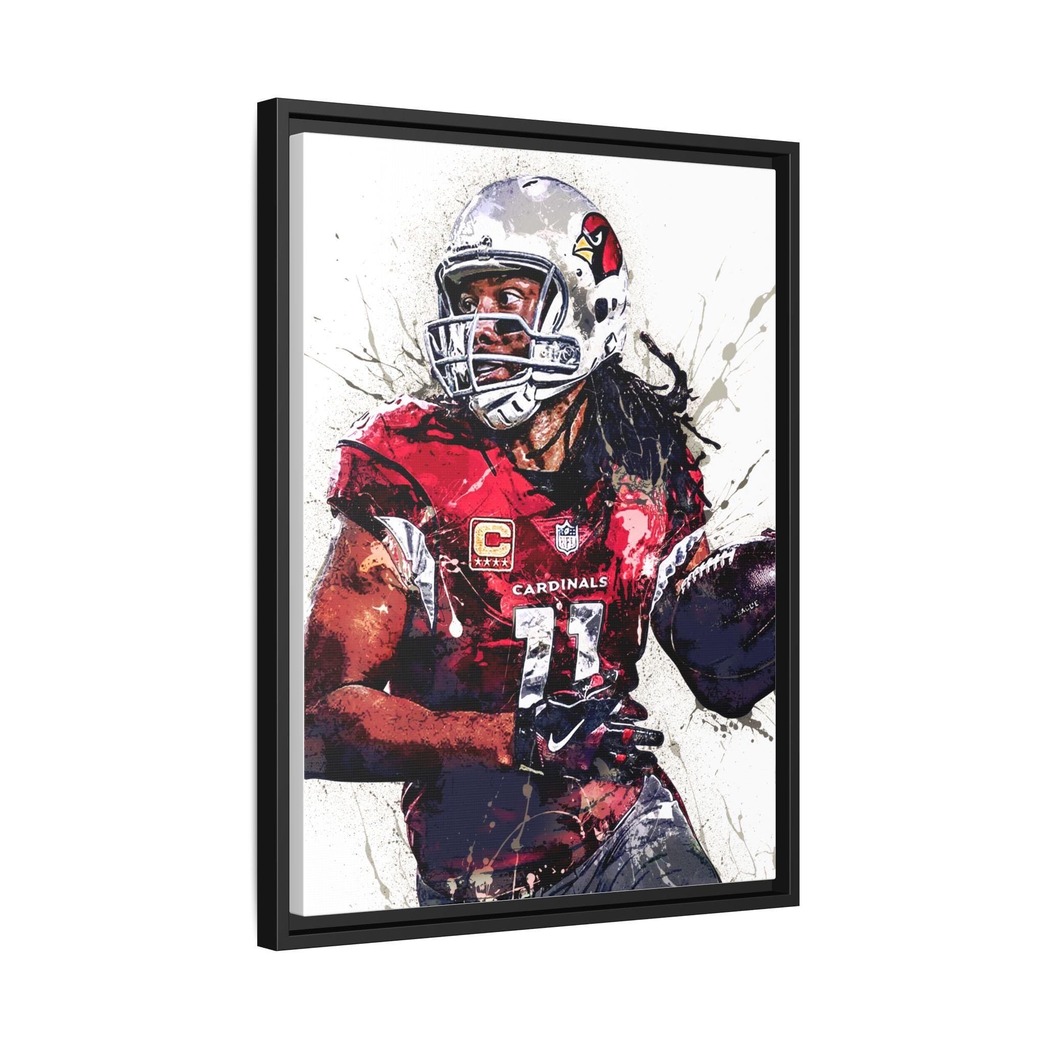 Larry Fitzgerald Jr. Poster, Arizona Cardinals, Gallery Canvas Wrap or Museum-Quality Poster, Fine Art, Wall Decor for Man Cave, Kids room