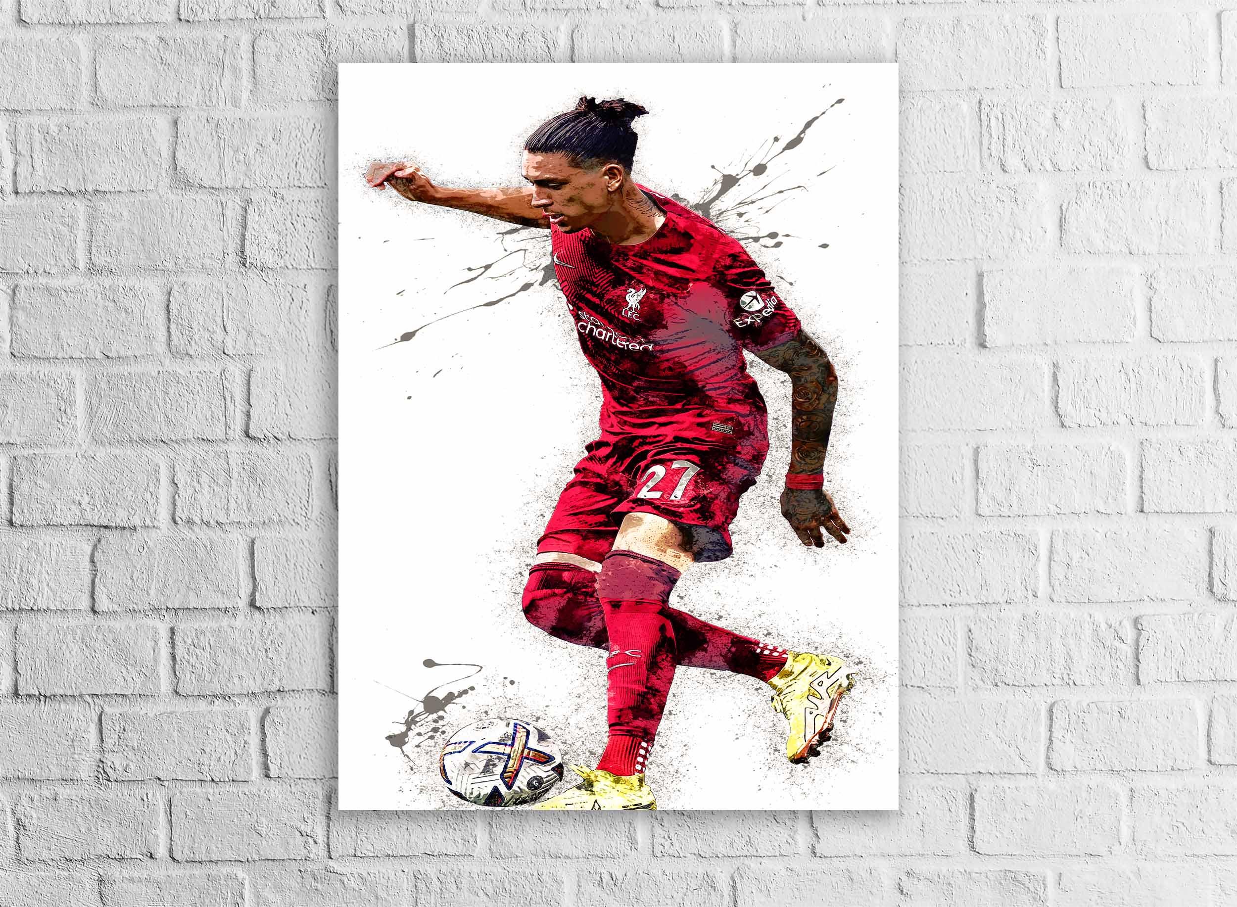 Darwin Nunez Poster, Gallery Canvas Wrap: Man Cave Wall Art, Sports Decor