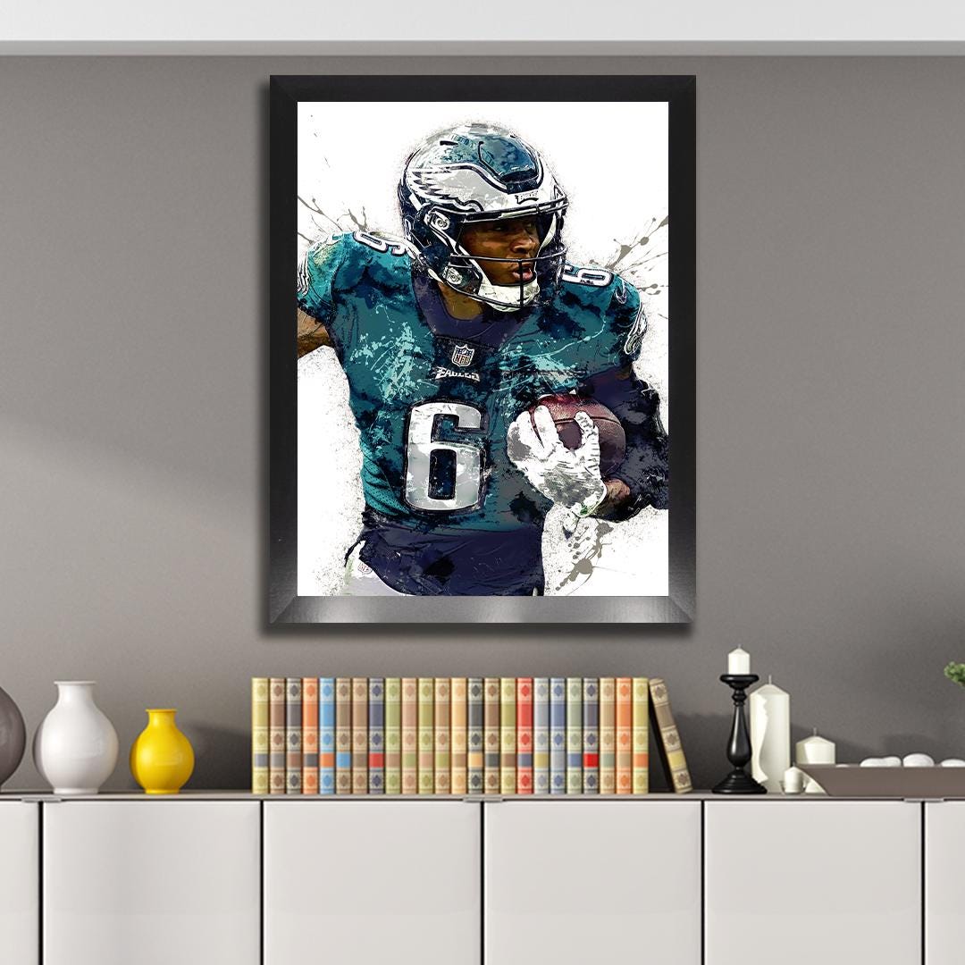 DeVonta Smith Eagles Poster: Philadelphia Football Art, Man Cave Decor