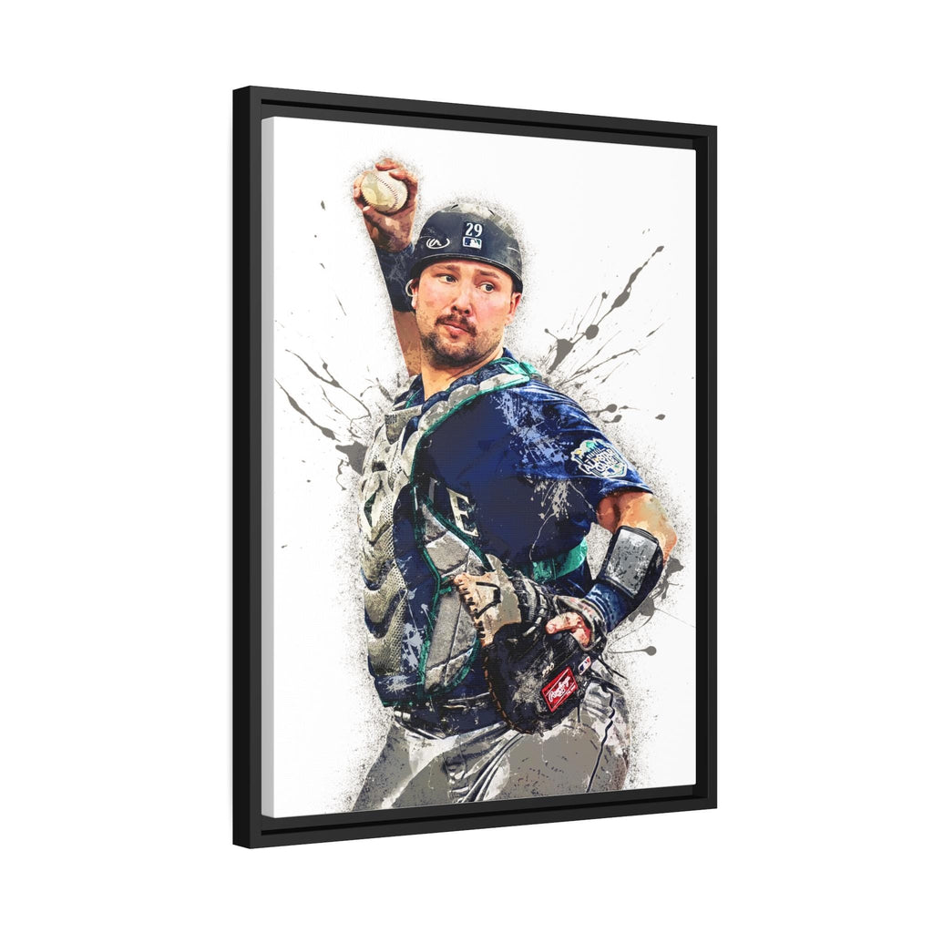 Cal Raleigh Poster, Seattle Mariners, Gallery Canvas Wrap or Premium Poster Print, Man Cave, Kids room, Office, Dorm Room
