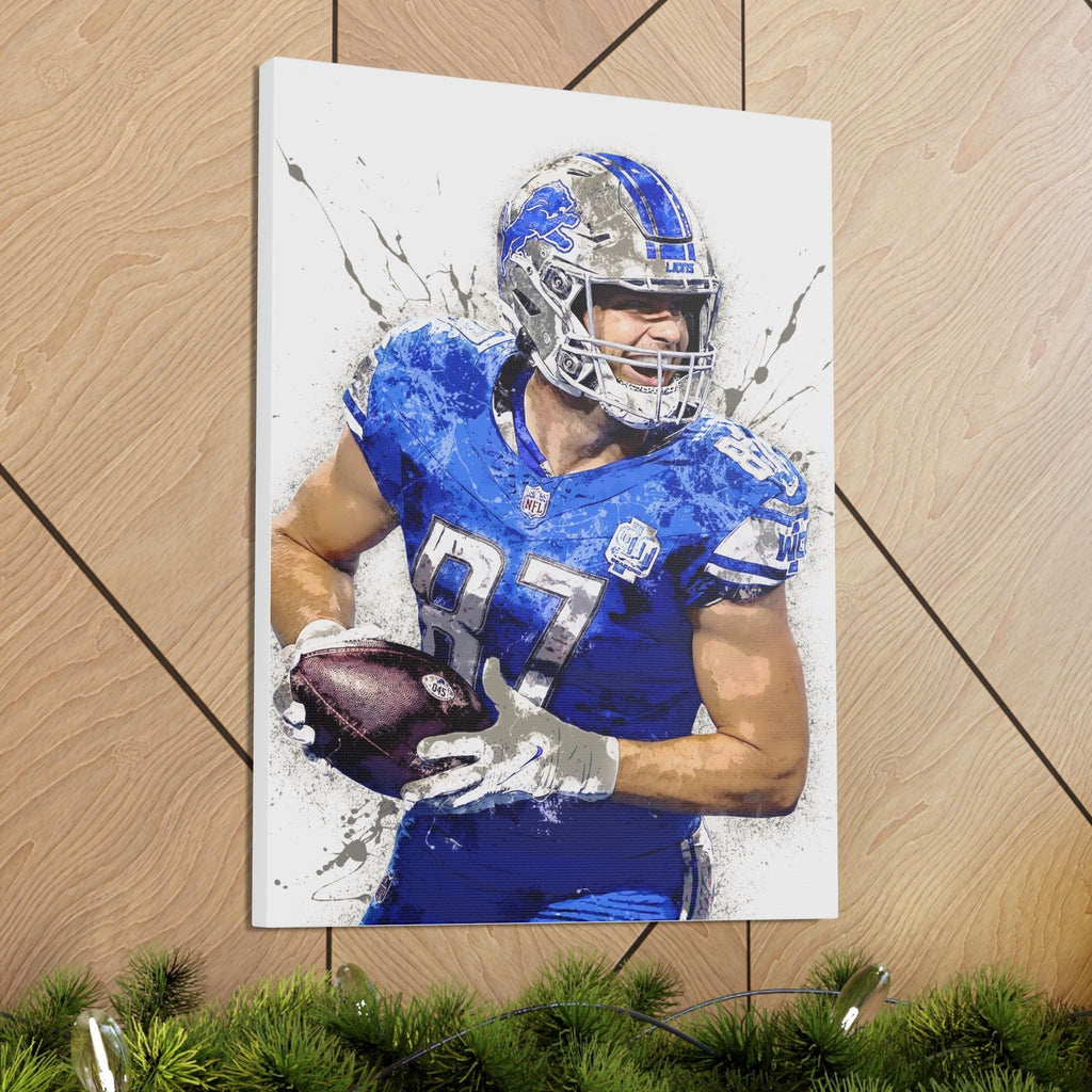 Sam LaPorta Poster, Detroit Lions, Gallery Canvas Wrap, Museum-Quality Poster, Wall Art, Man Cave, Kids room, Office