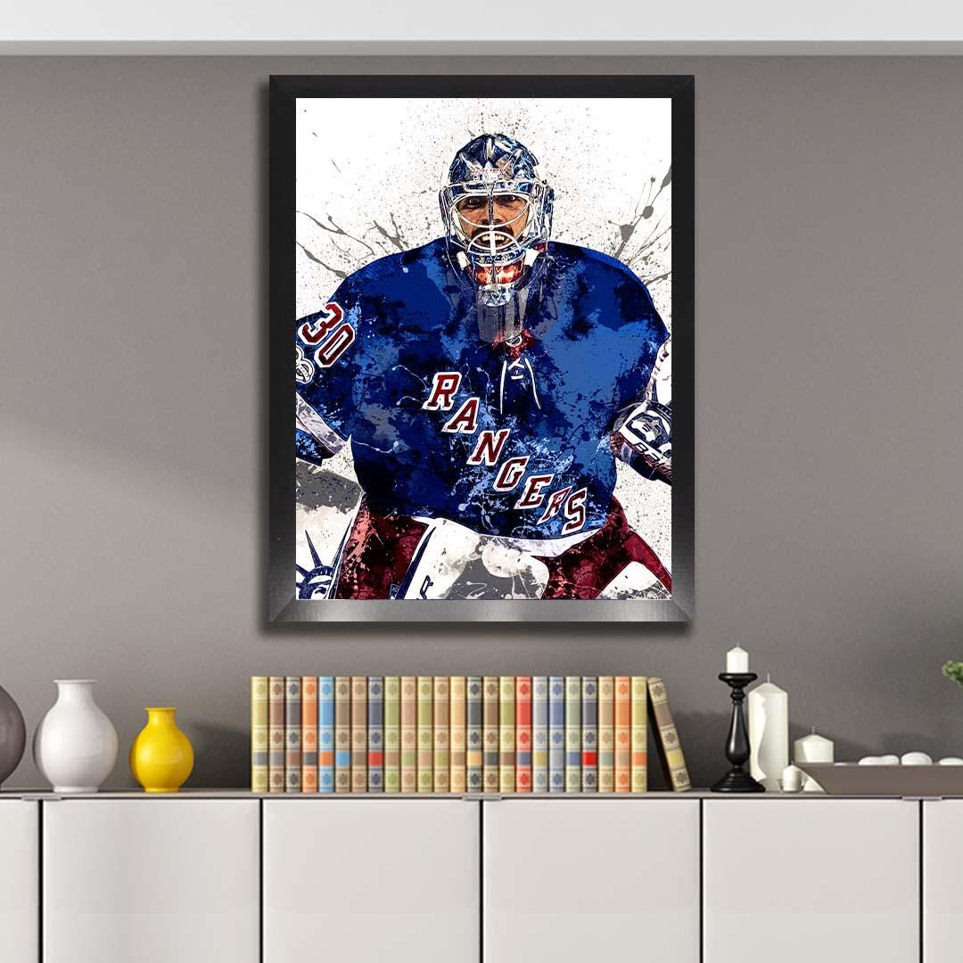 Henrik Lundqvist Poster, New York Rangers, Gallery Canvas Wrap or Museum-Quality Poster, Man Cave, Kids room, Office