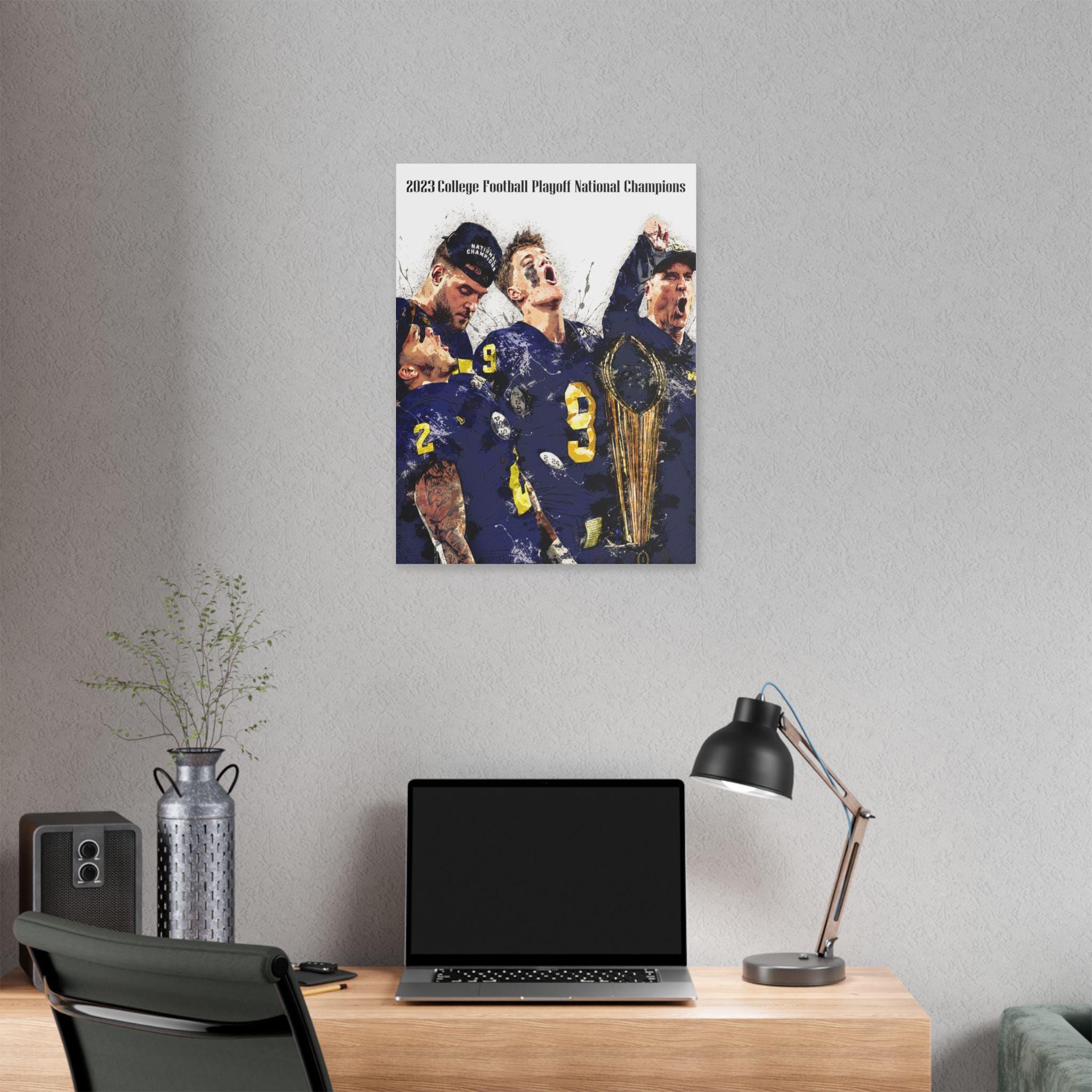Wolverines Champions Poster, Michigan Wolverines, Gallery Canvas Wrap or Museum-Quality Poster, Fine Art, Man Cave, Kids room, Dorm Room