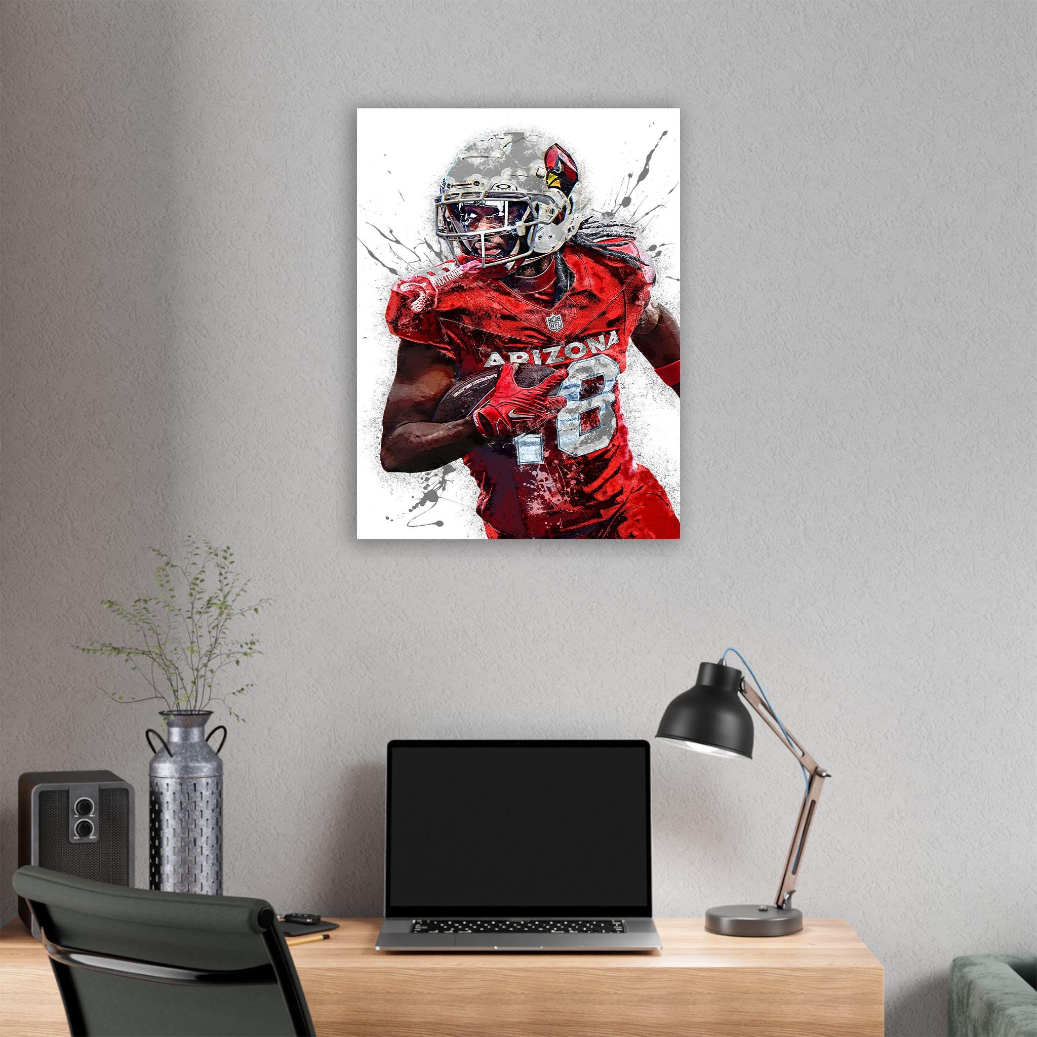 Marvin Harrison Jr. Poster, Arizona Cardinals, Gallery Canvas Wrap or Museum-Quality Poster, Fine Art, Wall Decor for Man Cave, Kids room