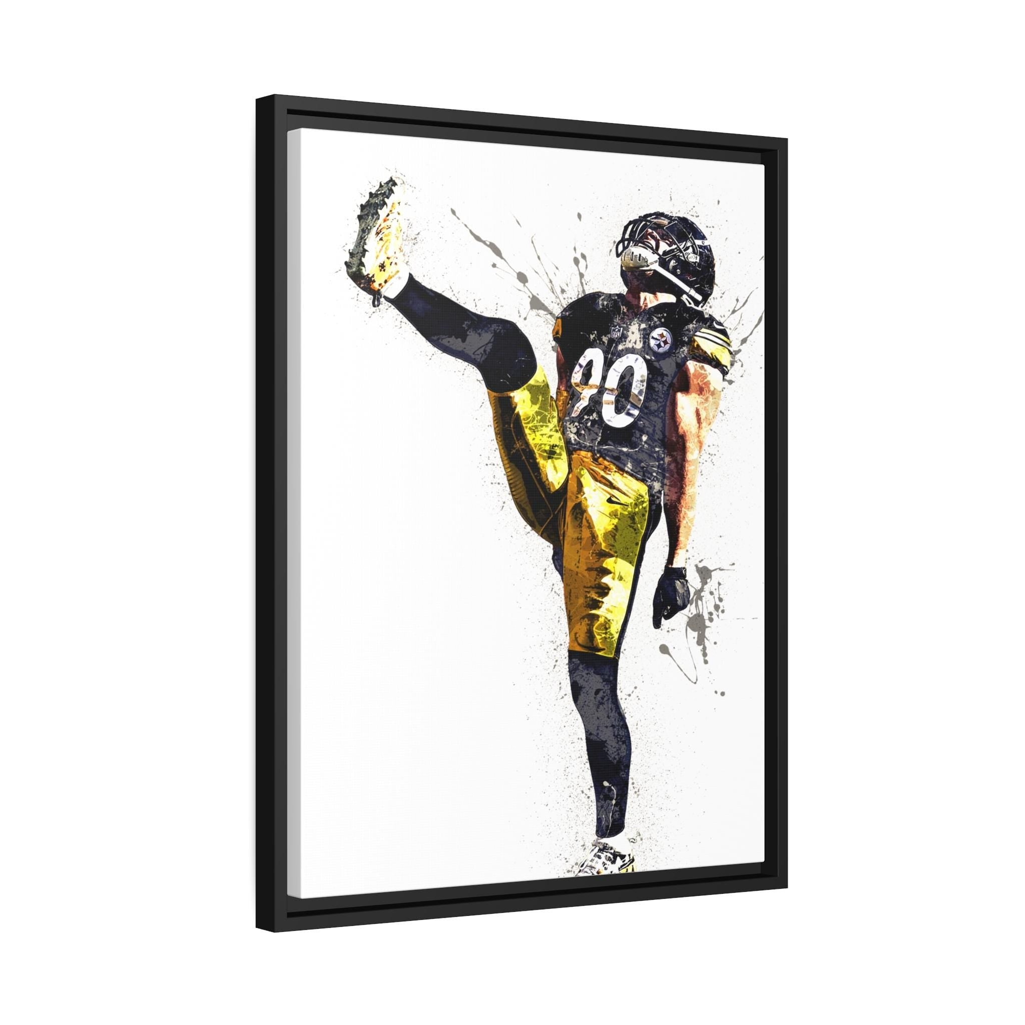 TJ Watt, Pittsburgh Steelers, Gallery Canvas Wrap or Museum-Quality Poster, Fine Art, Wall Decor for Man Cave, Kids room, Dorm