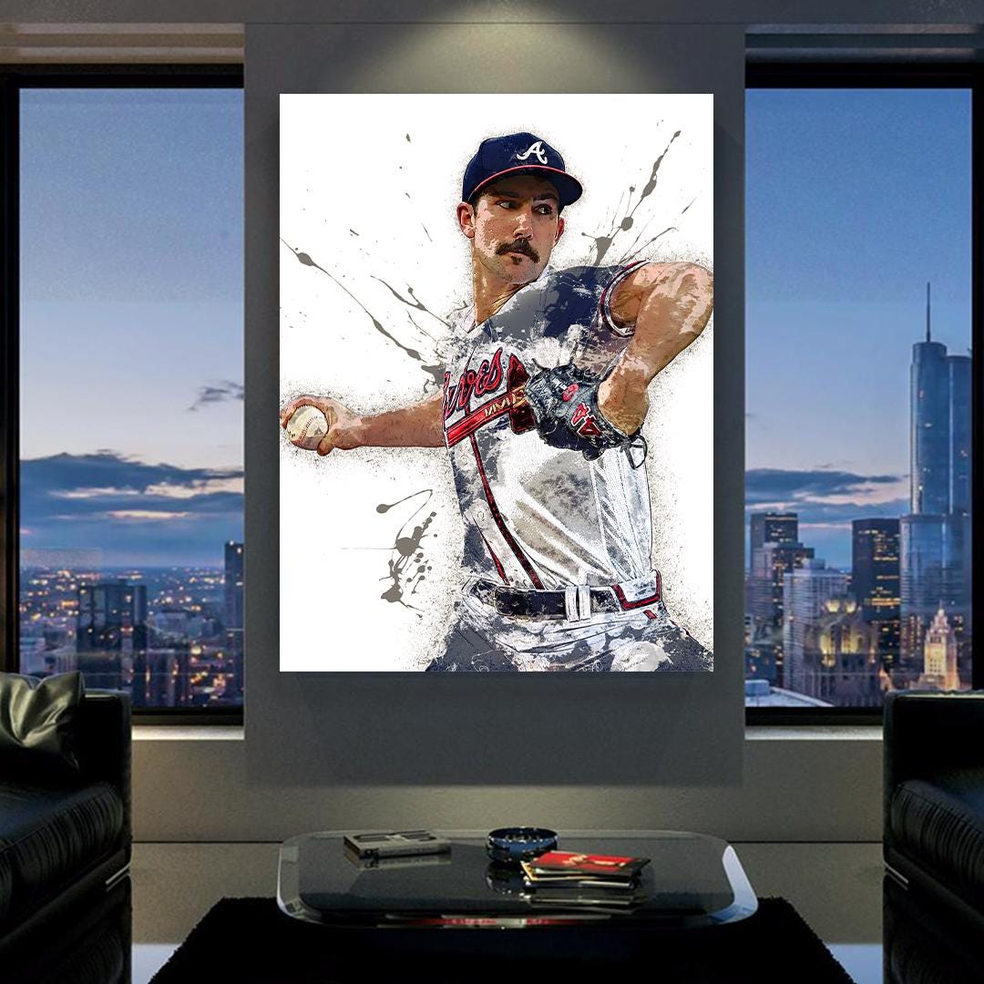 Spencer Strider Poster, Atlanta Braves, Gallery Canvas Wrap, Fine Art, Wall Decor for Man Cave, Kids room, Dorm Room