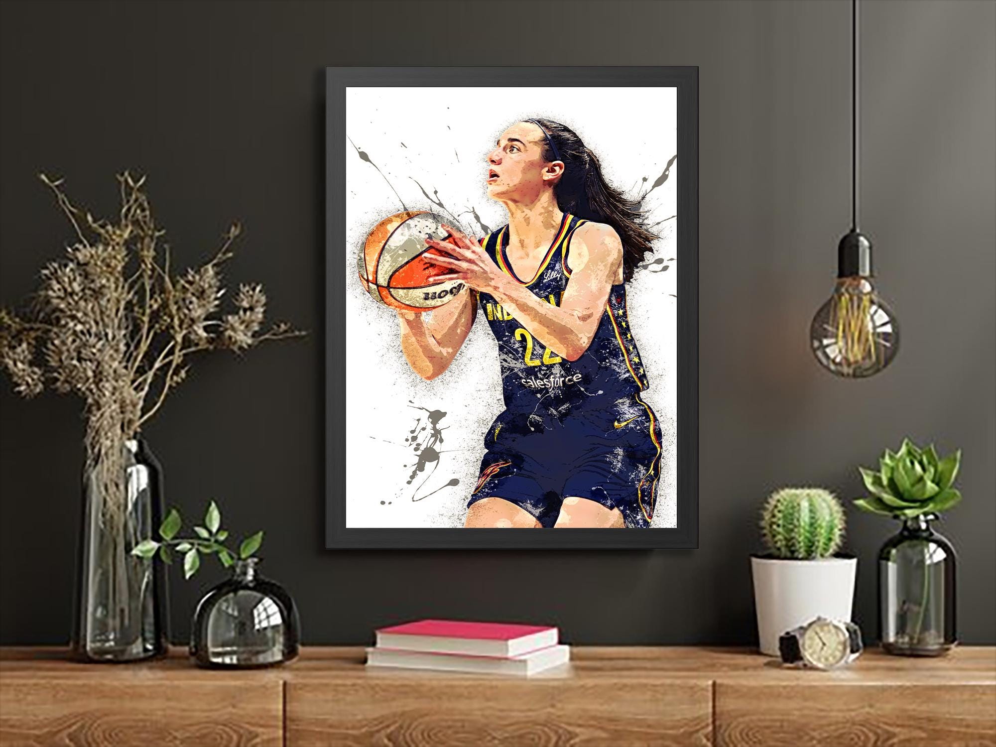 Caitlin Clark, Indiana Fever, Gallery Canvas Wrap or Museum-Quality Poster Print, Fine Art, Man Cave, Office or Dorm Room