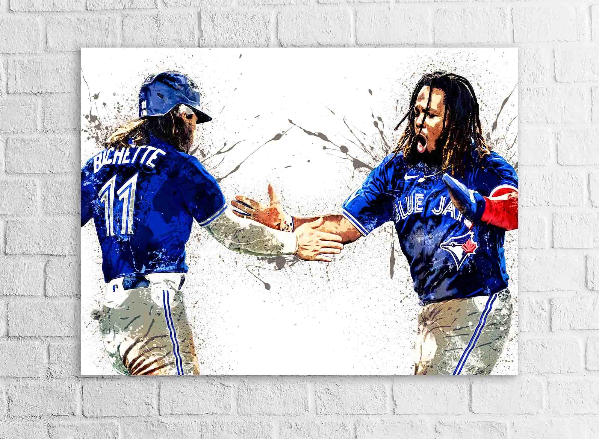 Bo Bichette, Vladimir Guerrero Jr Poster, Toronto Blue Jays, Gallery Canvas Wrap or Museum-Quality Poster, Man Cave, Kids room, Office