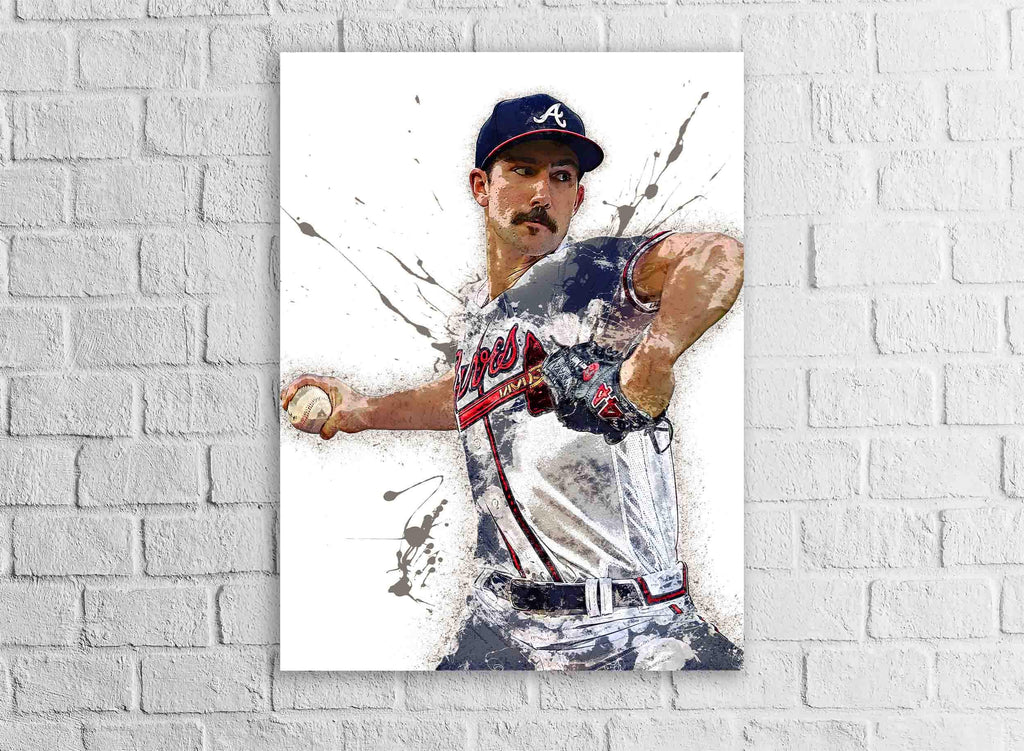 Spencer Strider Poster, Atlanta Braves, Gallery Canvas Wrap, Fine Art, Wall Decor for Man Cave, Kids room, Dorm Room