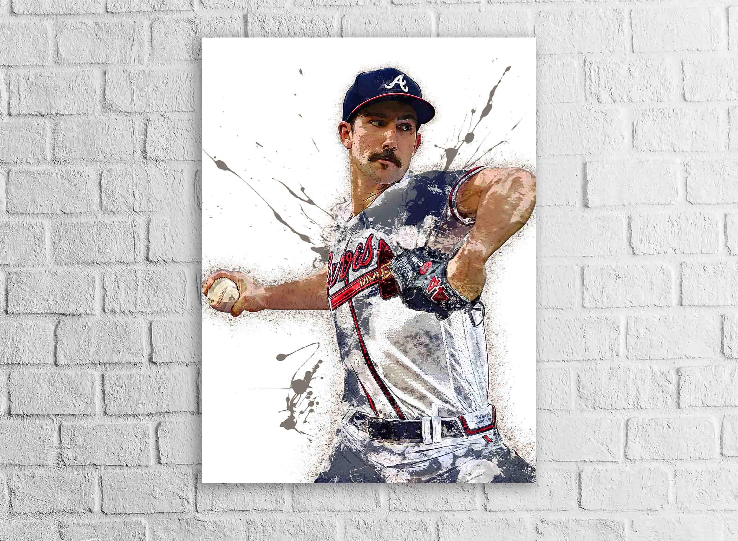 Spencer Strider Poster, Atlanta Braves, Gallery Canvas Wrap, Fine Art, Wall Decor for Man Cave, Kids room, Dorm Room