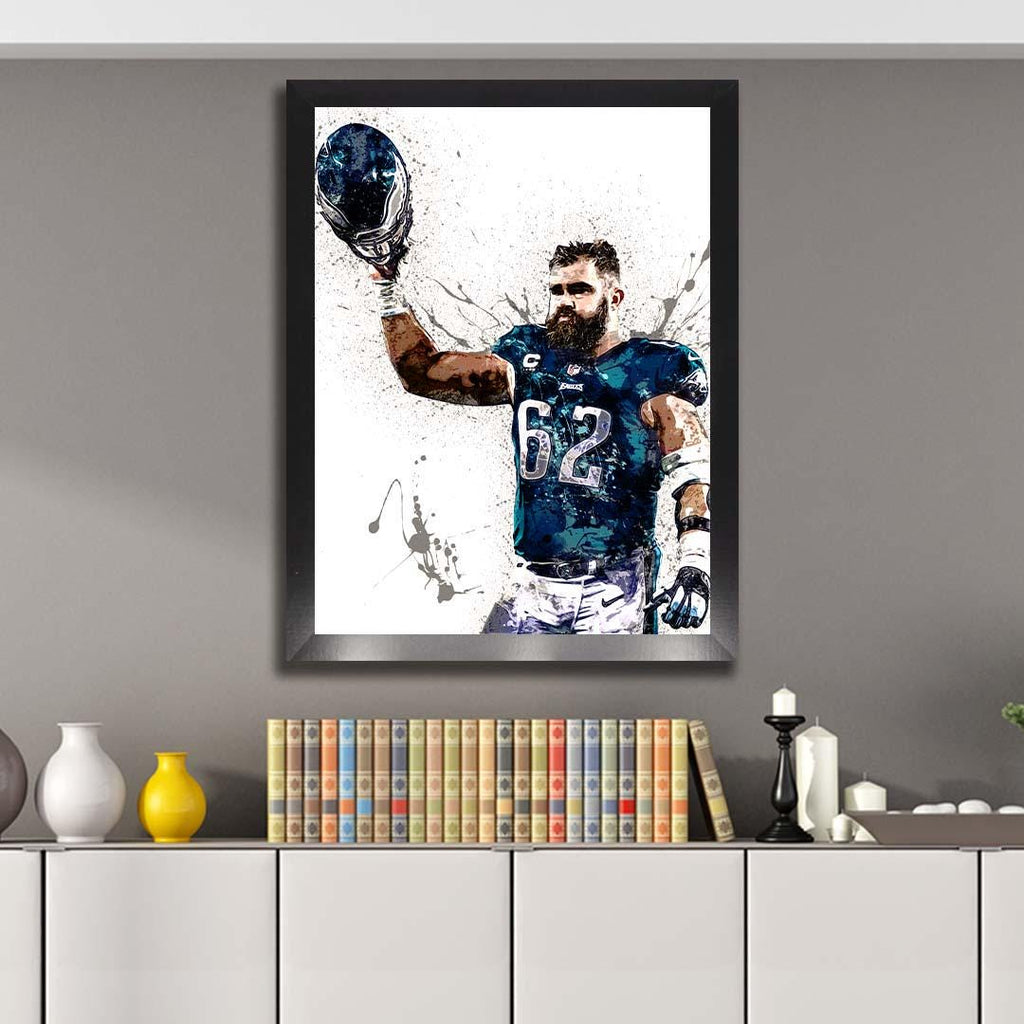 Jason Kelce, Farewell, Philadelphia Eagles, Canvas Wrap or Museum-Quality Poster, Fine Art, Wall Decor for Man Cave, Kids room